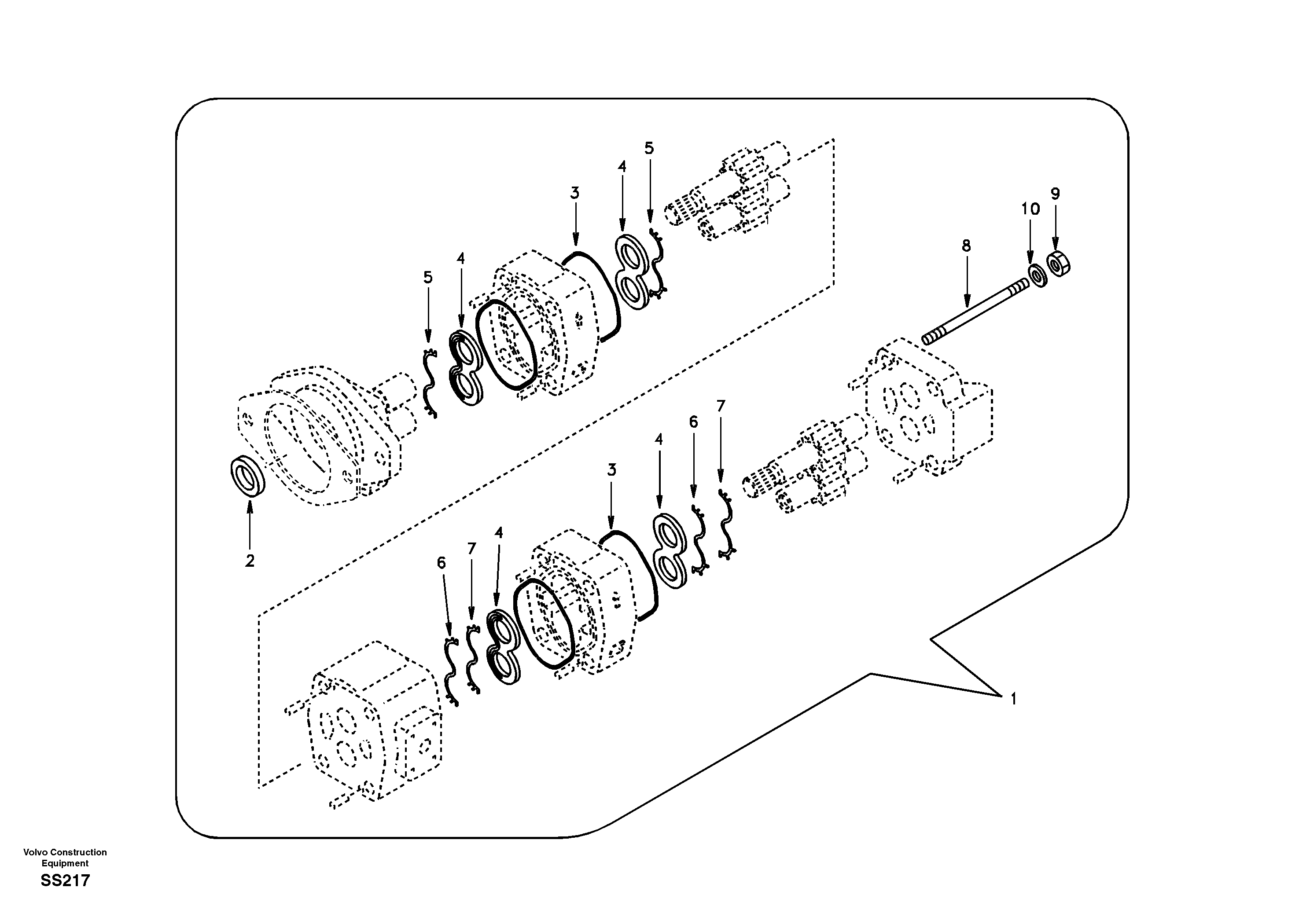 Hydraulic gear pump for brake and steering — volvo parts diagram