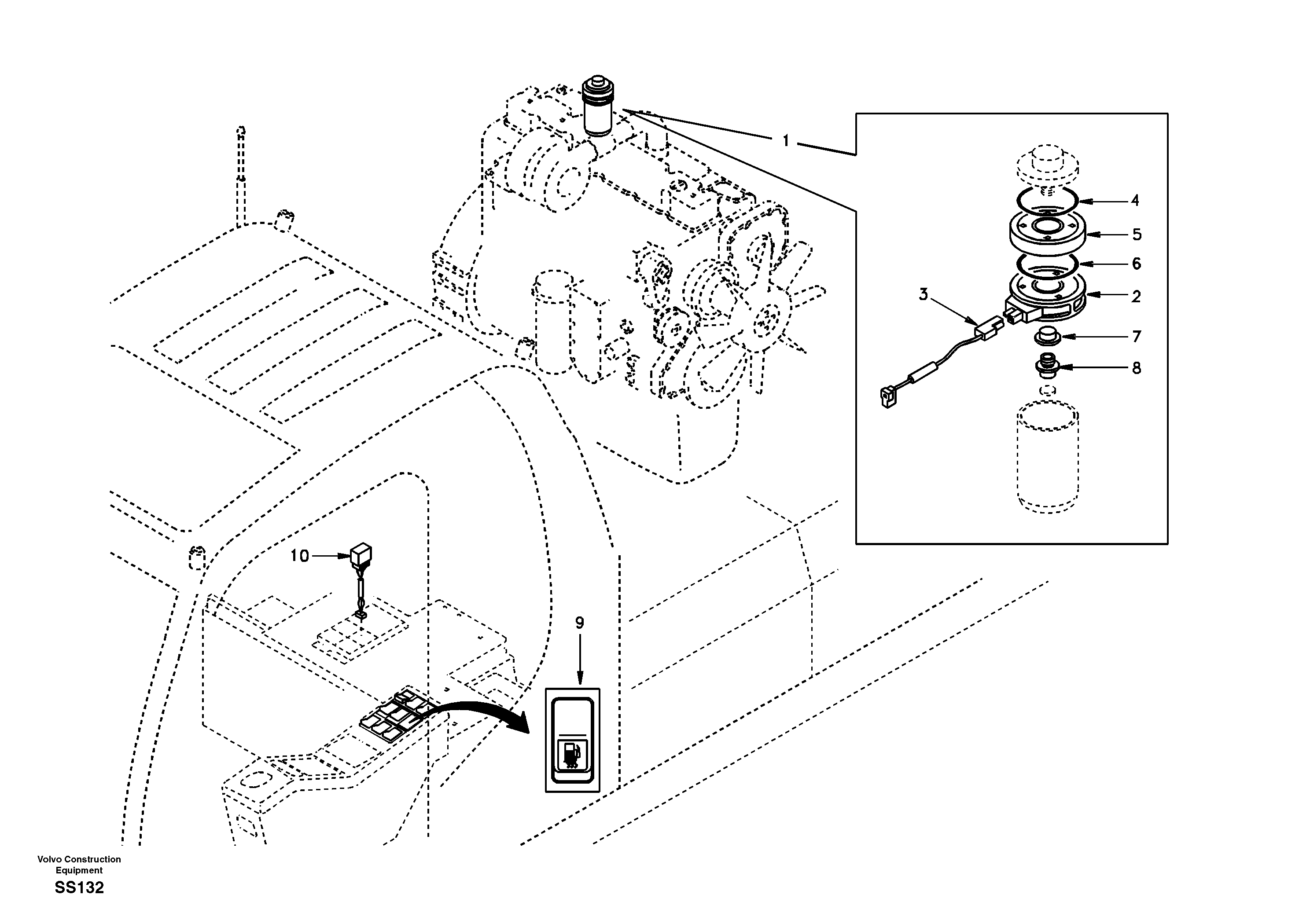 Fuel line, fuel heater — volvo parts diagram