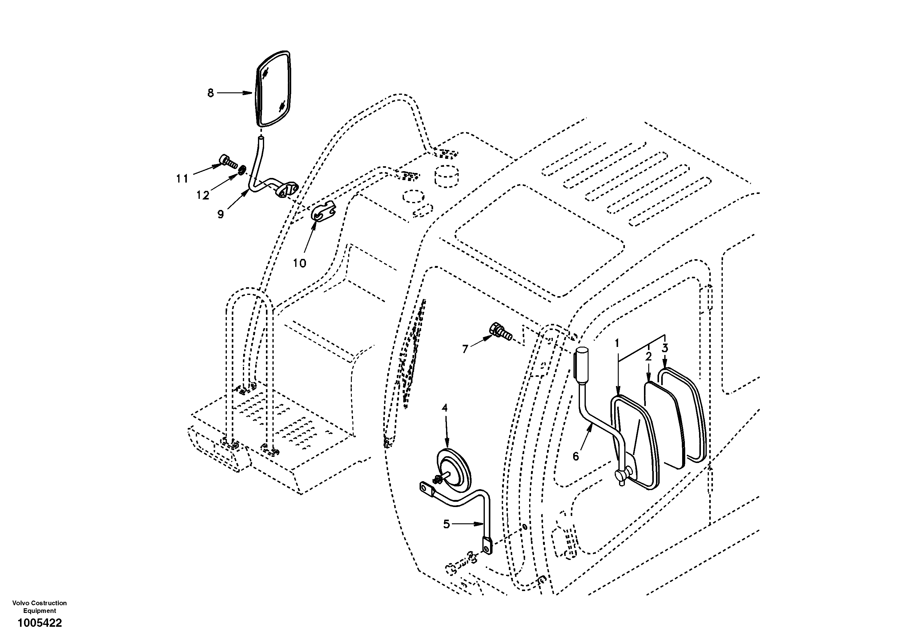 Rear view mirror — volvo parts diagram