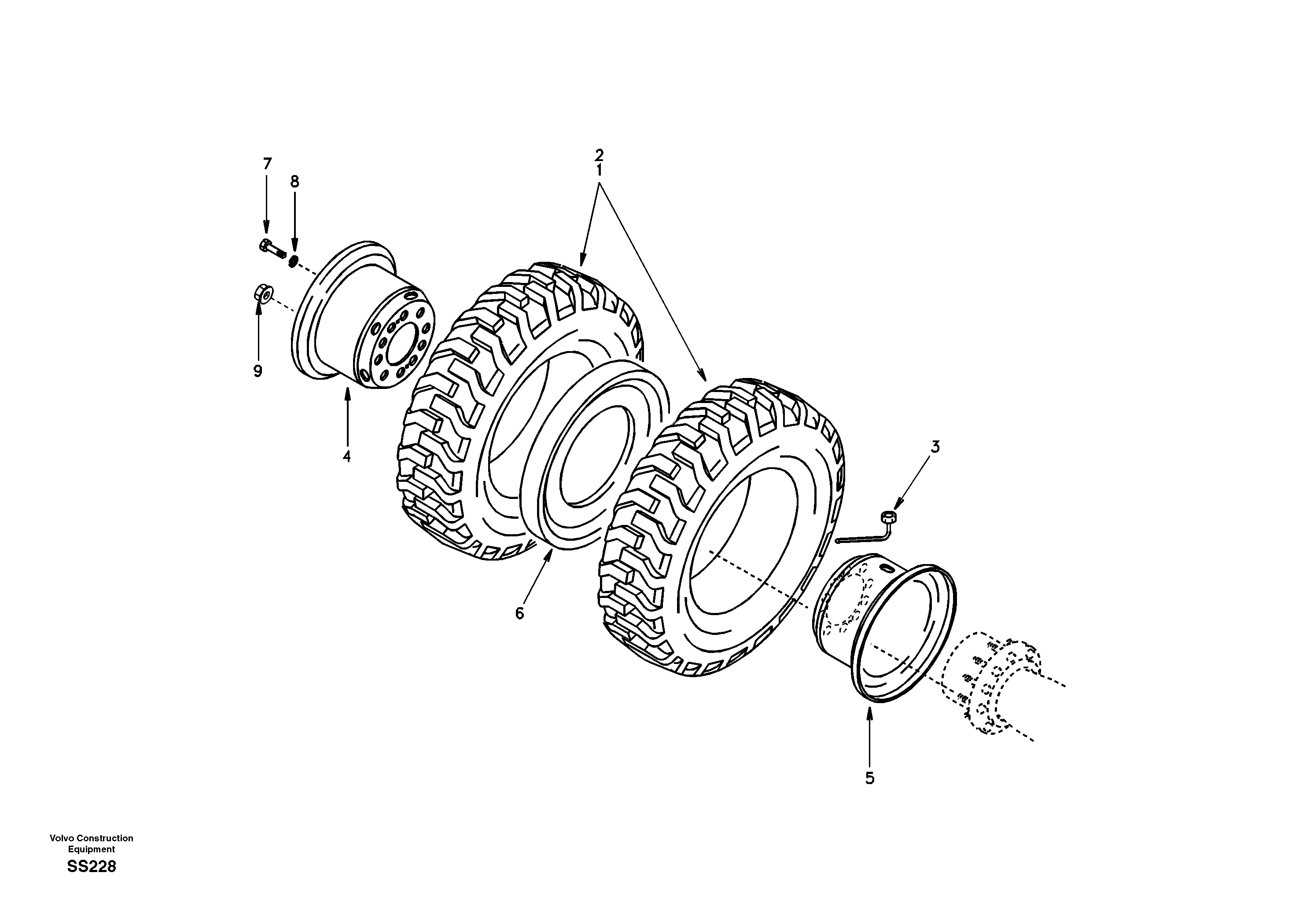 Wheel and tire — volvo parts diagram