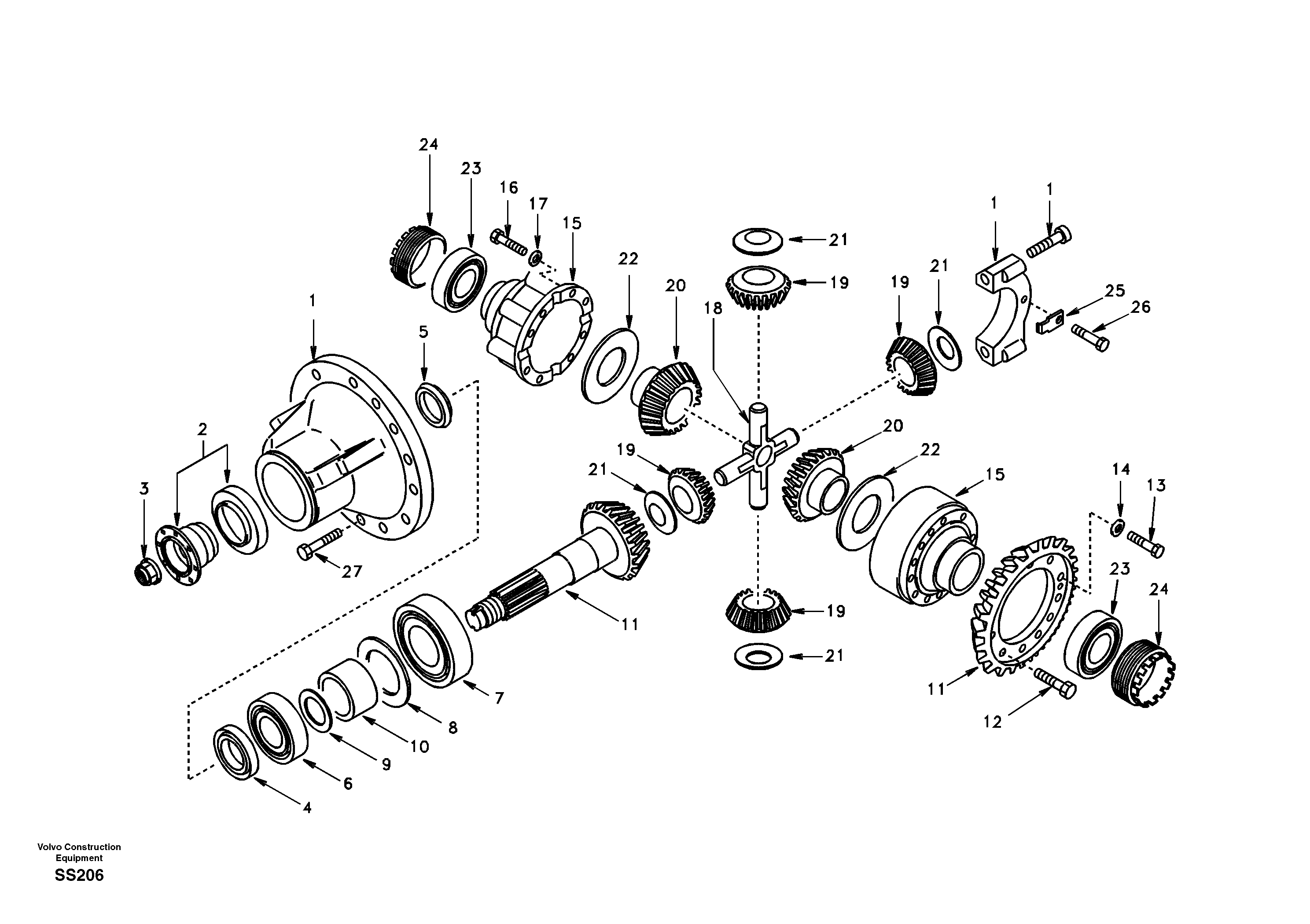 Differential , rear axle — volvo parts diagram