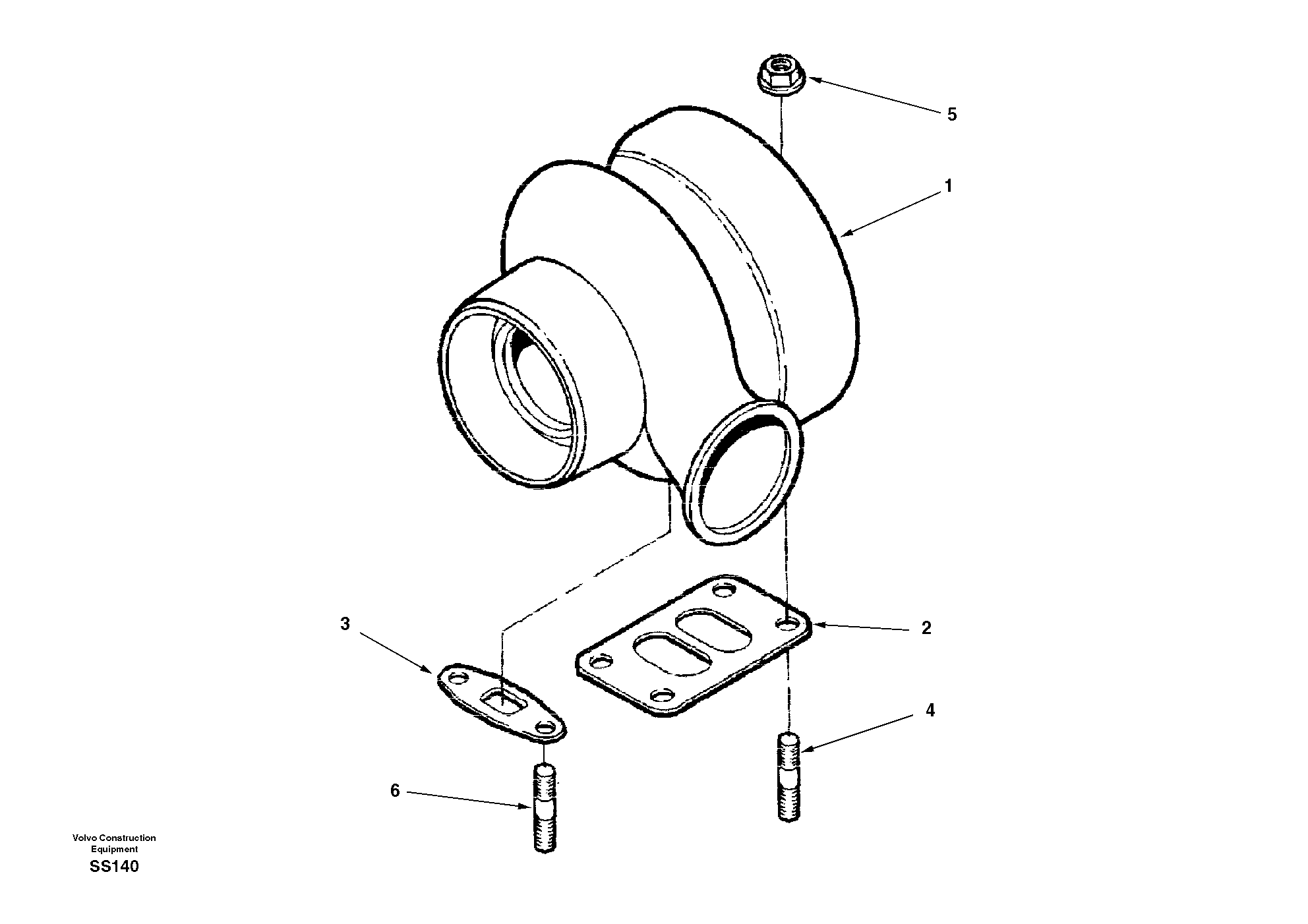 Turbocharger with fitting parts — volvo parts diagram