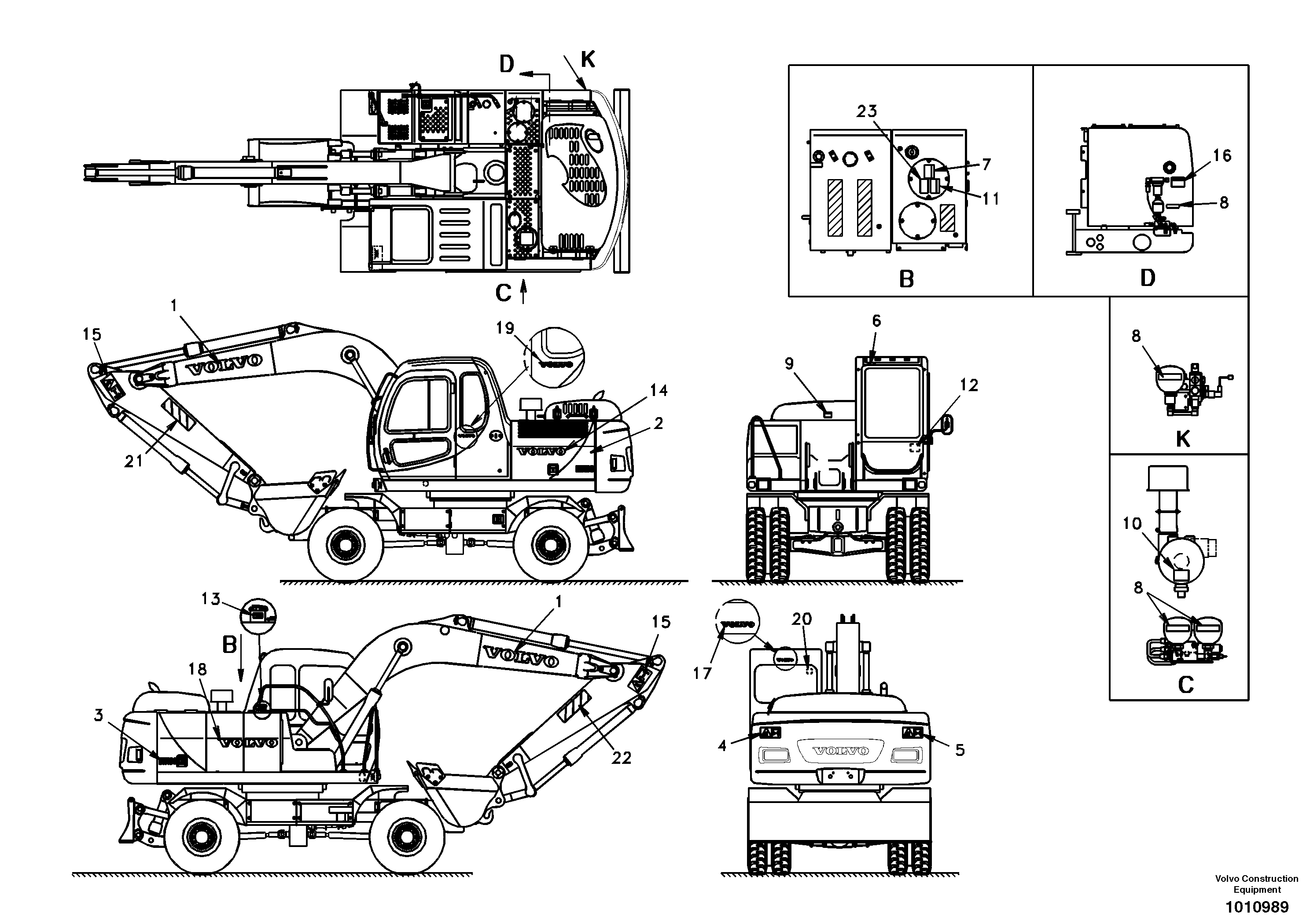 Decal, outer location — volvo parts diagram