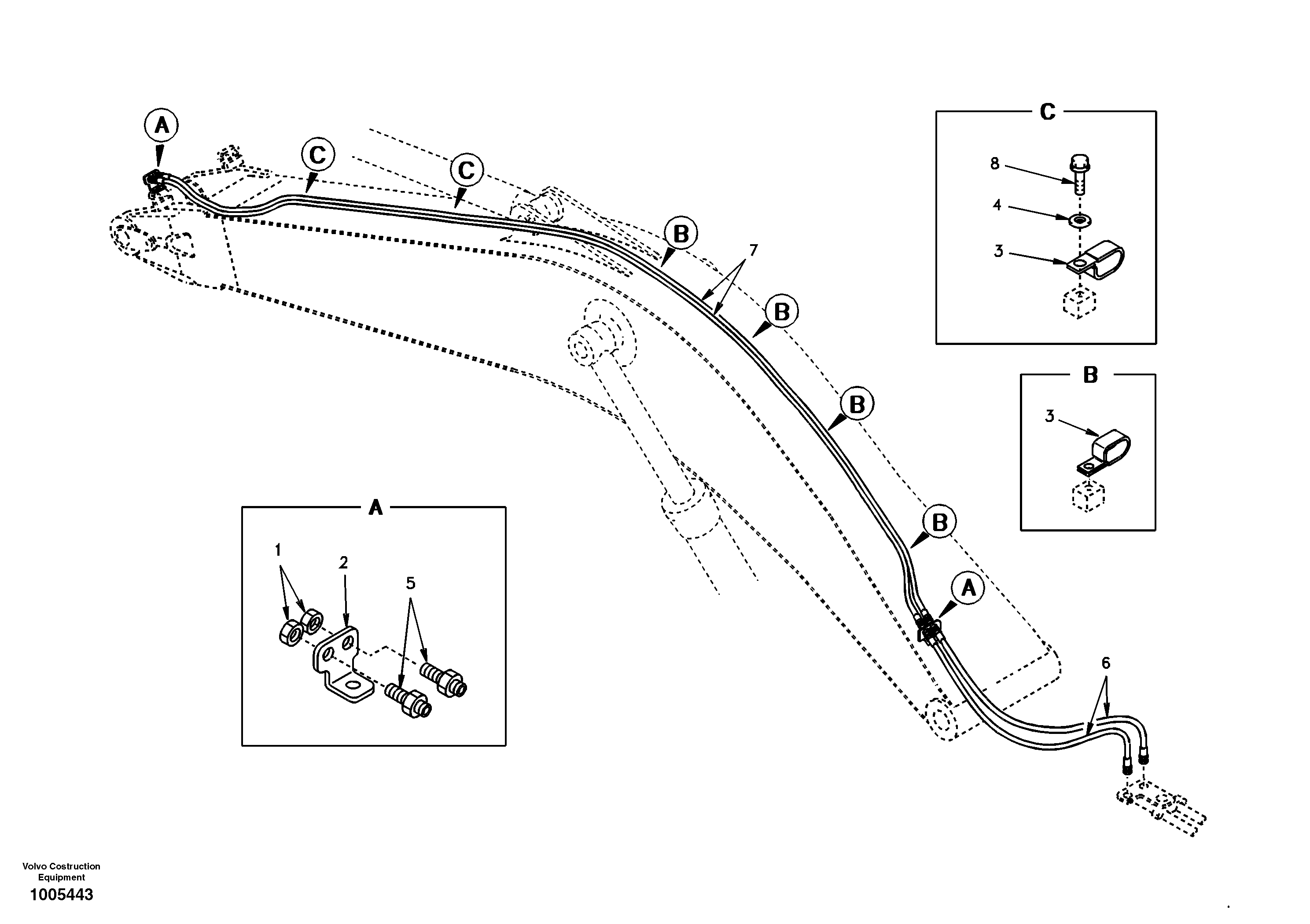 Quickfit and rotator hydraulic boom SER NO 3409- — volvo parts diagram
