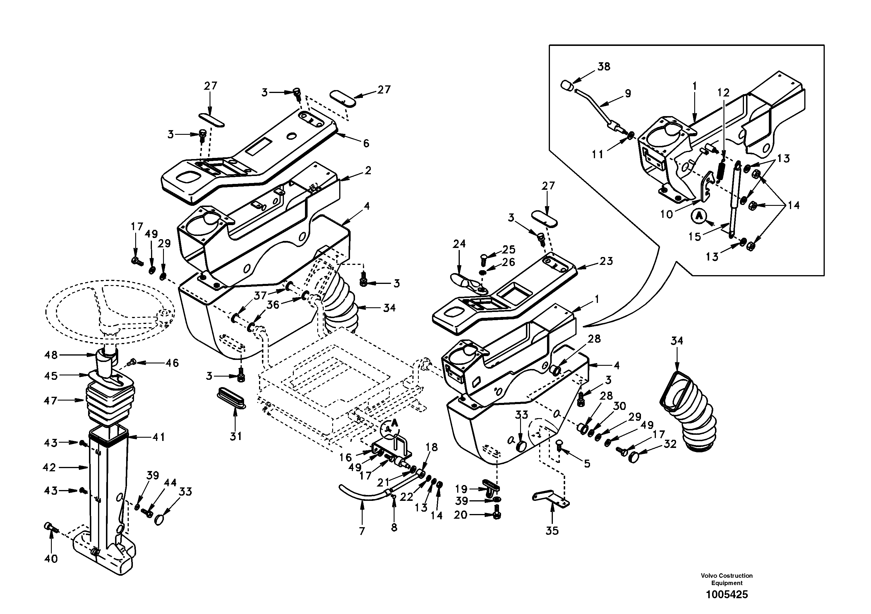 Instrument panel, control panel — volvo parts diagram