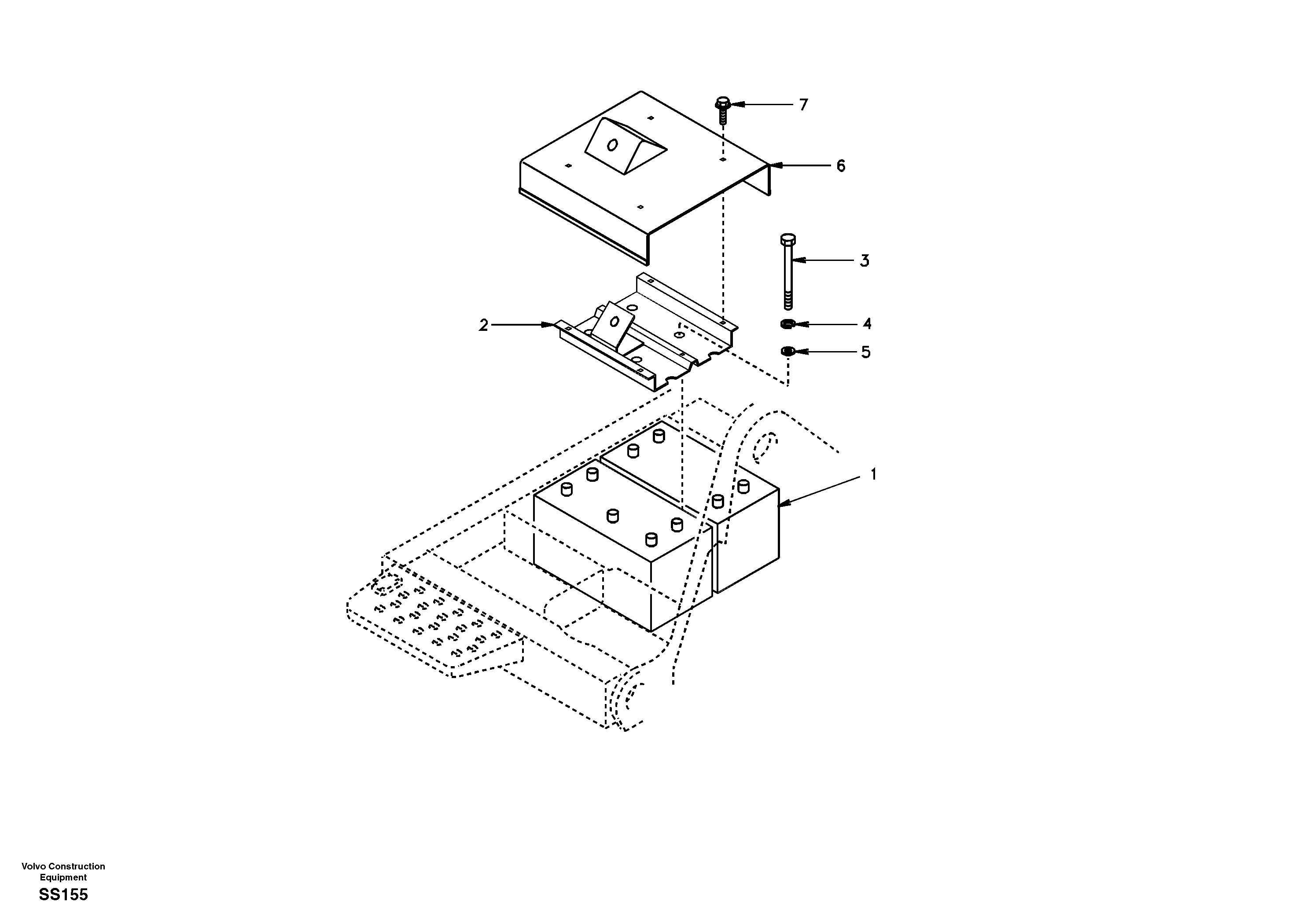 Battery with assembling details — volvo parts diagram