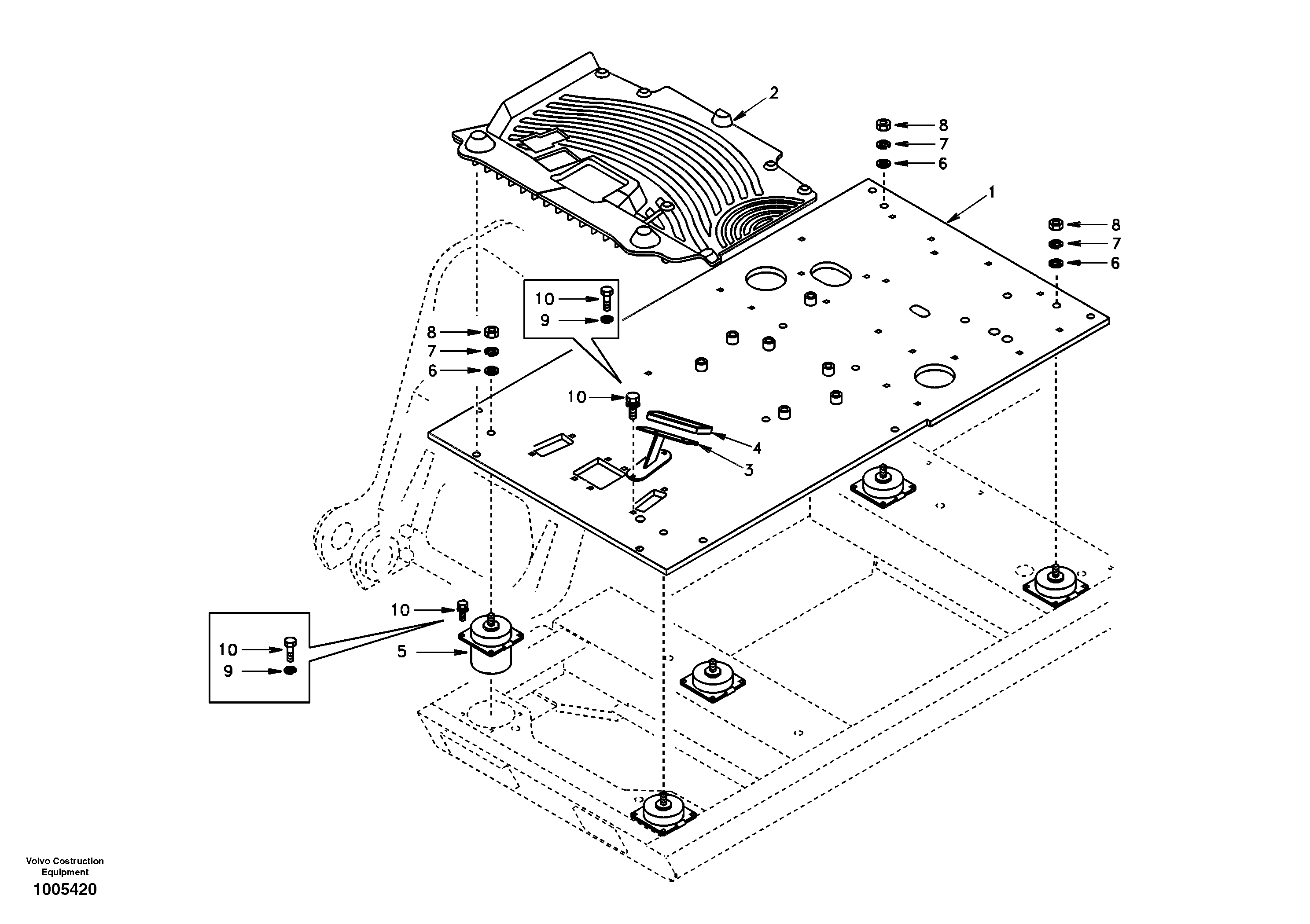 Cabin floor — volvo parts diagram