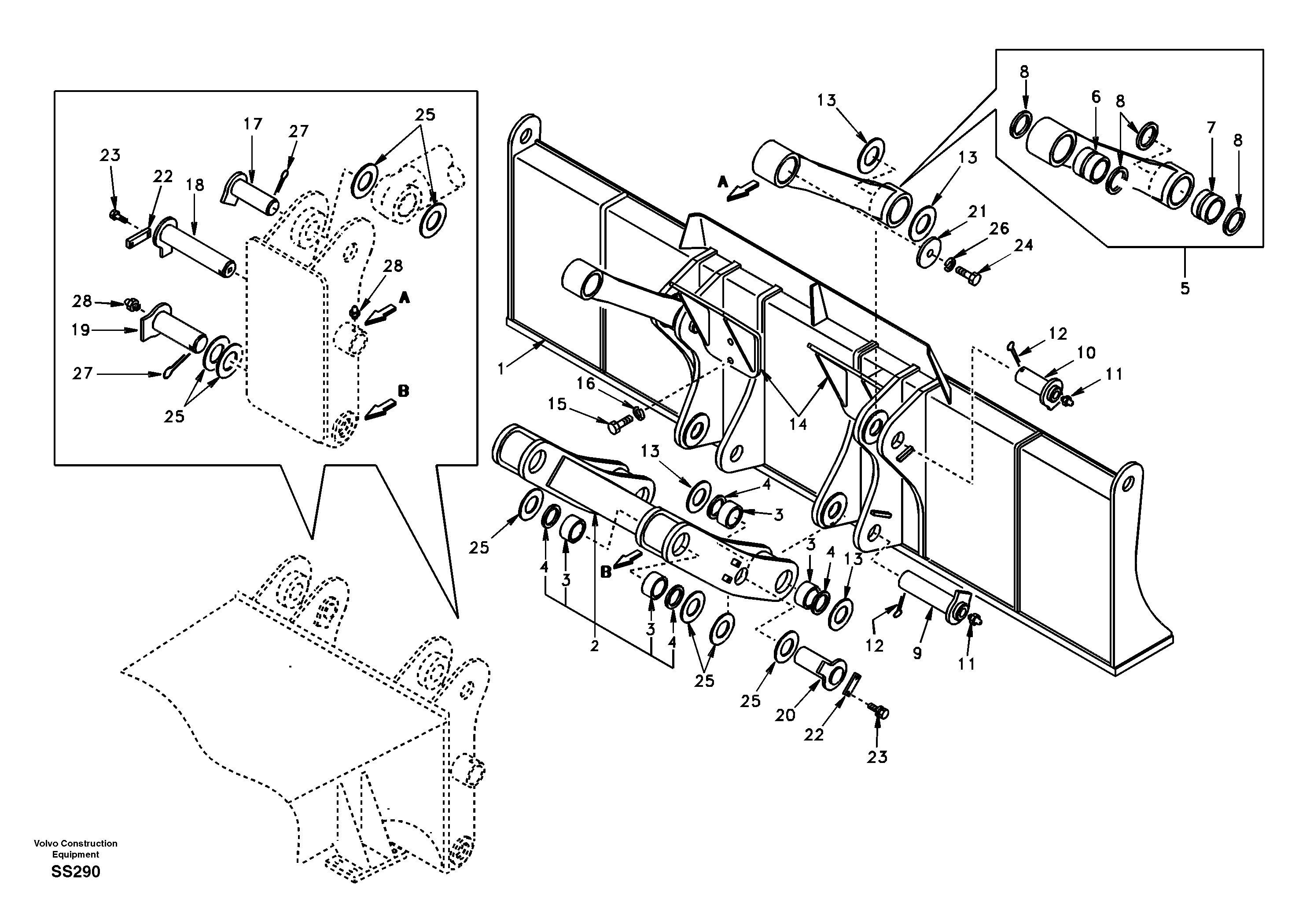 Dozer blade, rear — volvo parts diagram