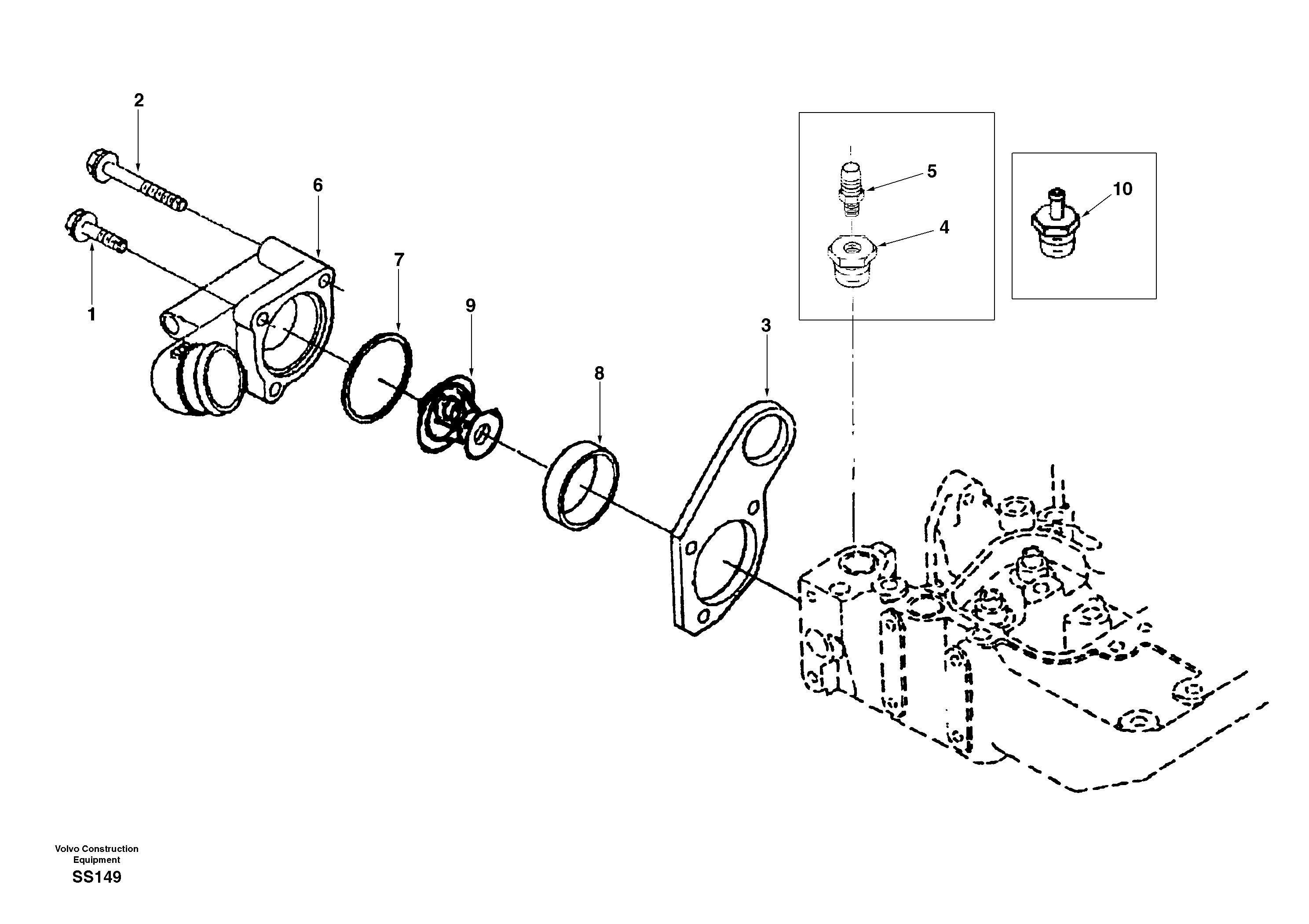 Thermostat housing — volvo parts diagram