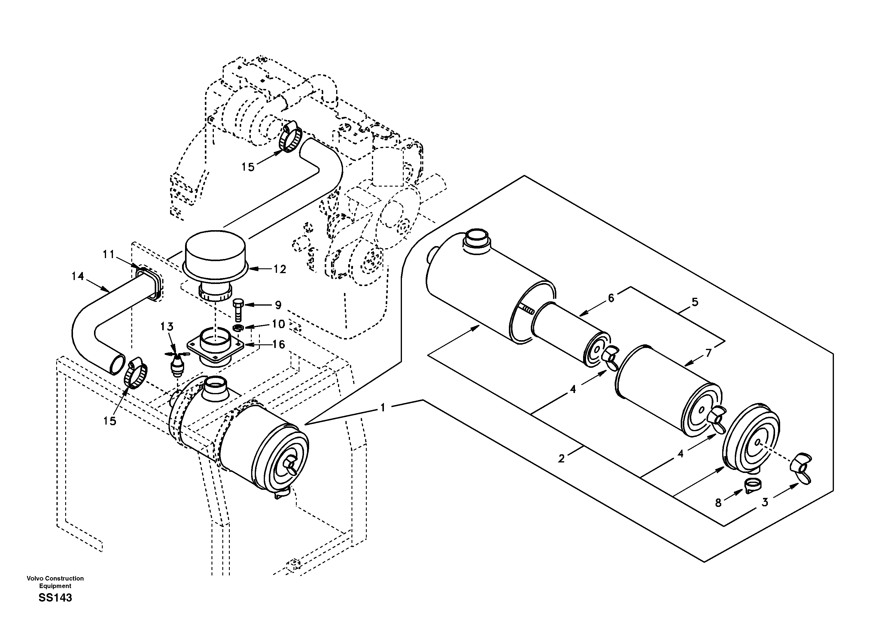Inlet system, pre-cleaner — volvo parts diagram