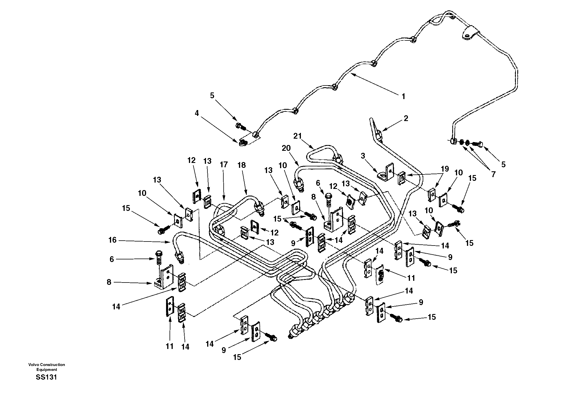 Fuel pipes-injector — volvo parts diagram