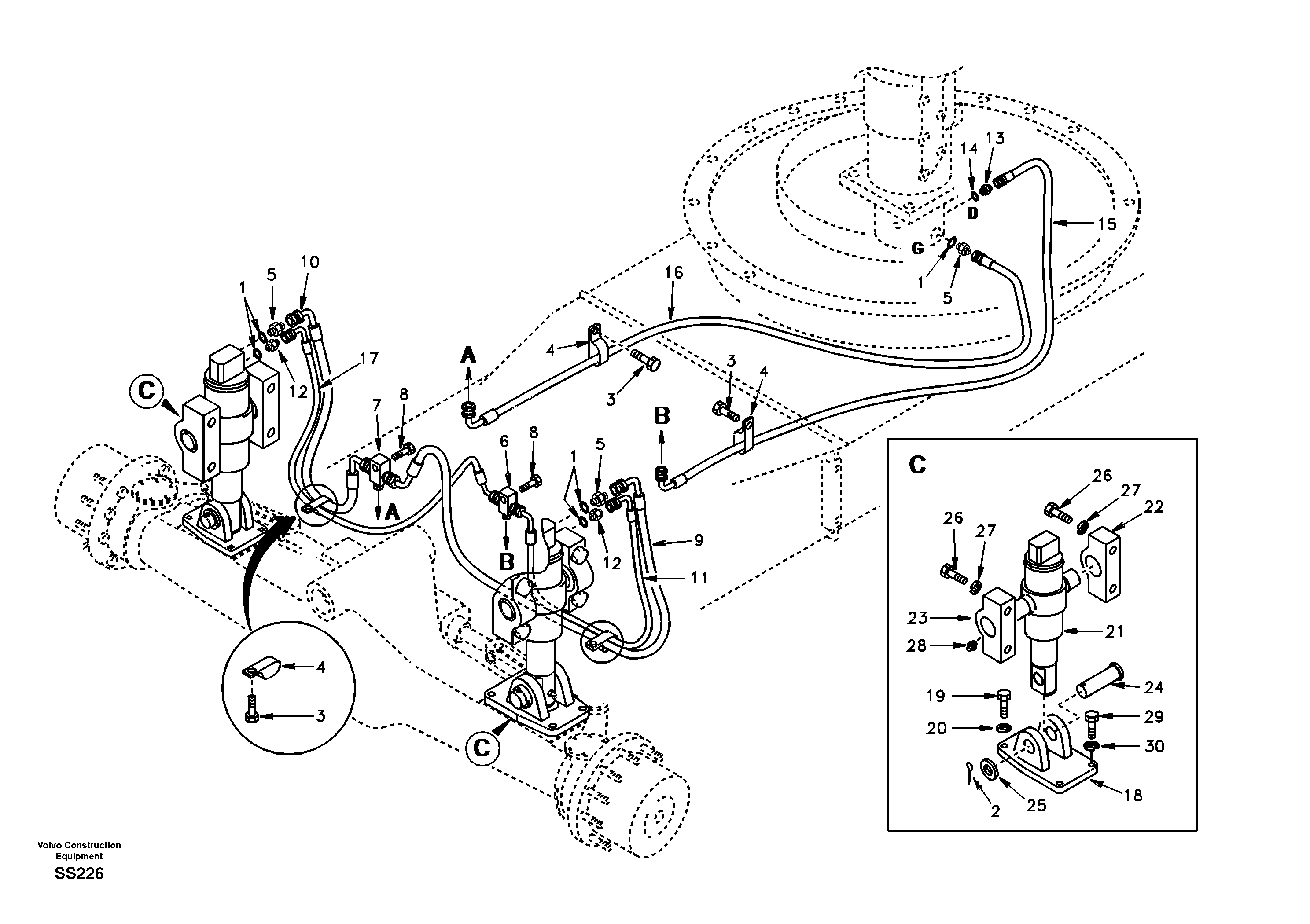 Axle locking system — volvo parts diagram