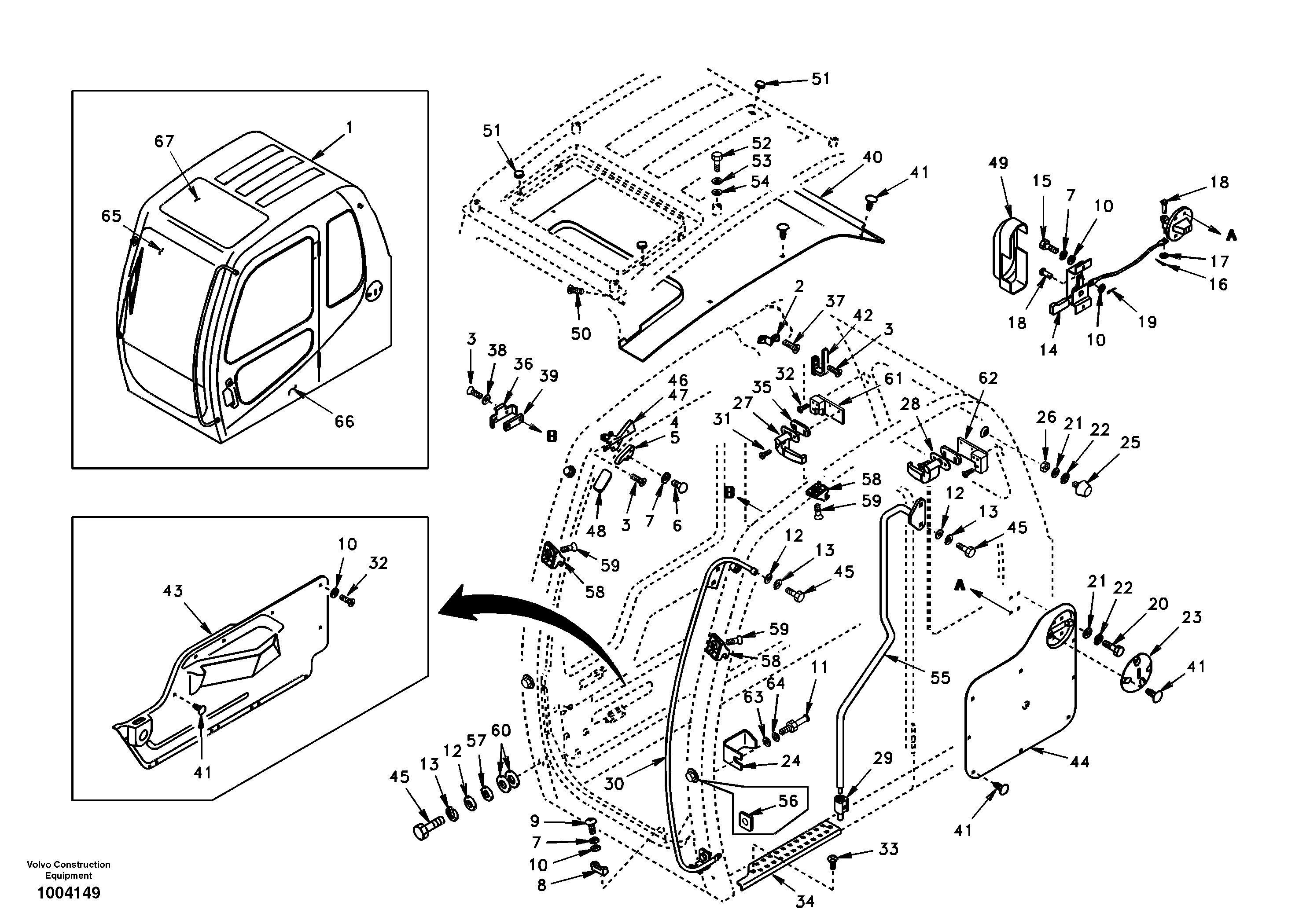 Operator's cab — volvo parts diagram