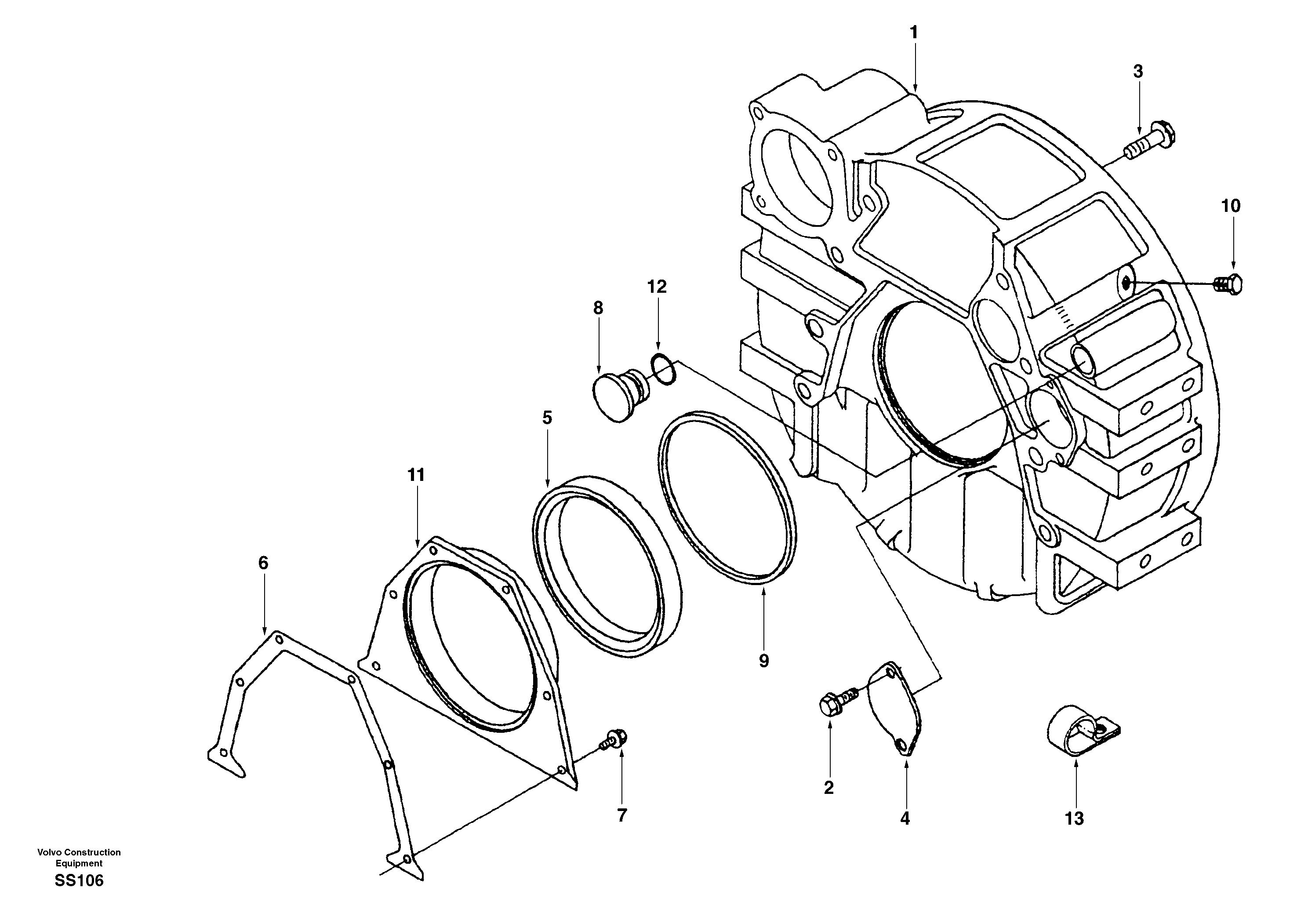 Flywheel housing — volvo parts diagram