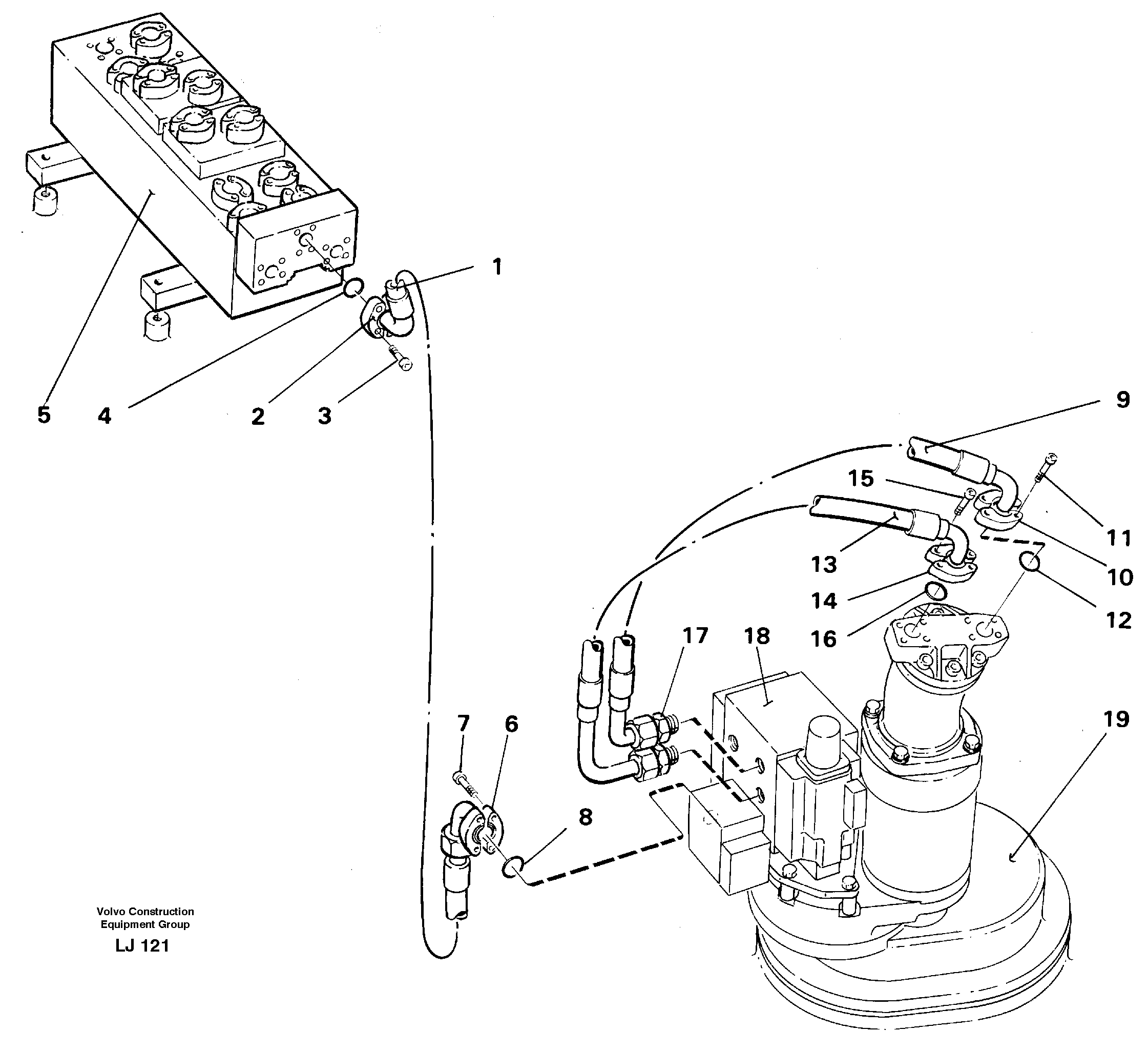Hydraulic system, slewing — volvo parts diagram
