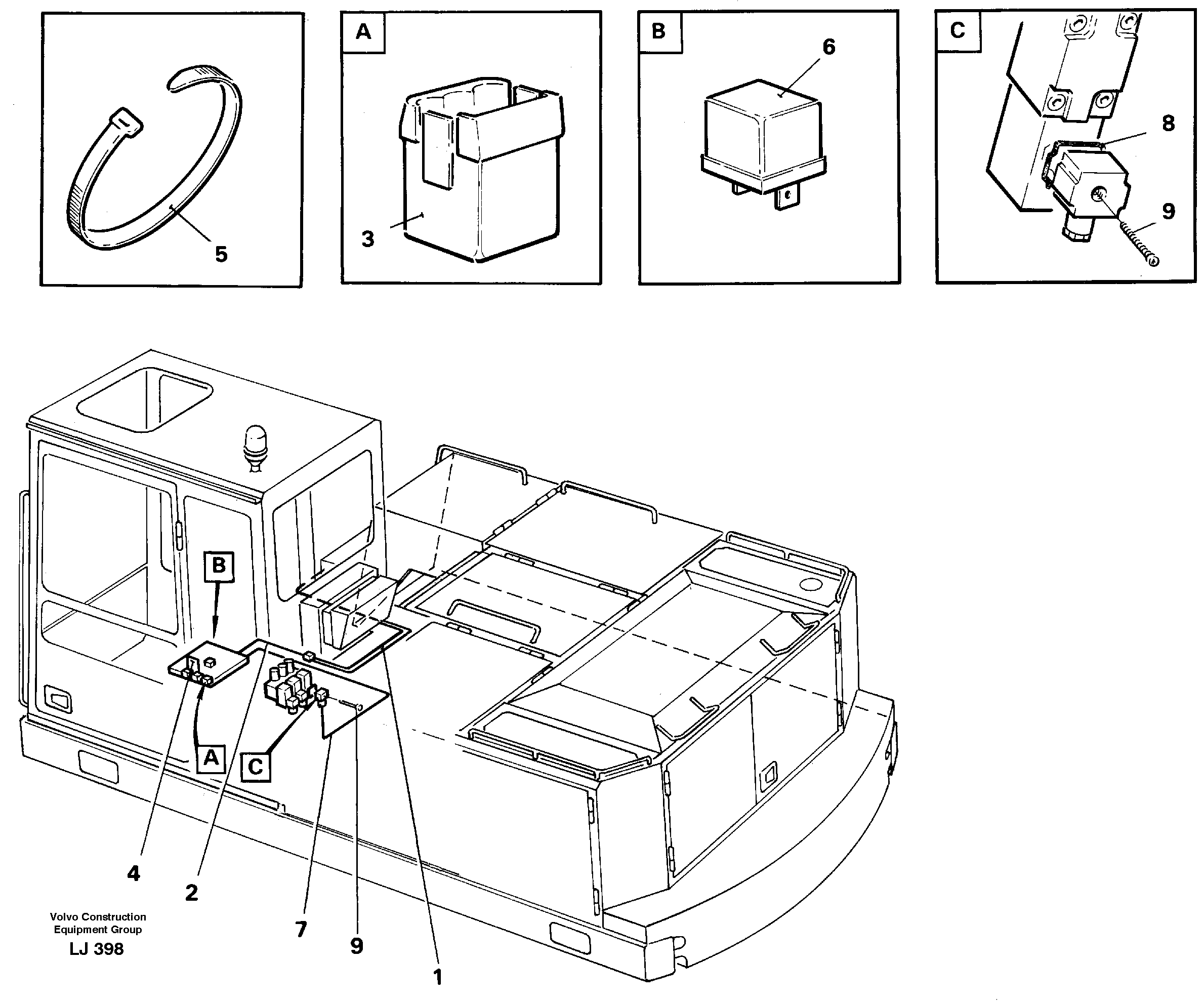 Electric installation for materials handling equipment.  14258081, 14258084 — volvo parts diagram