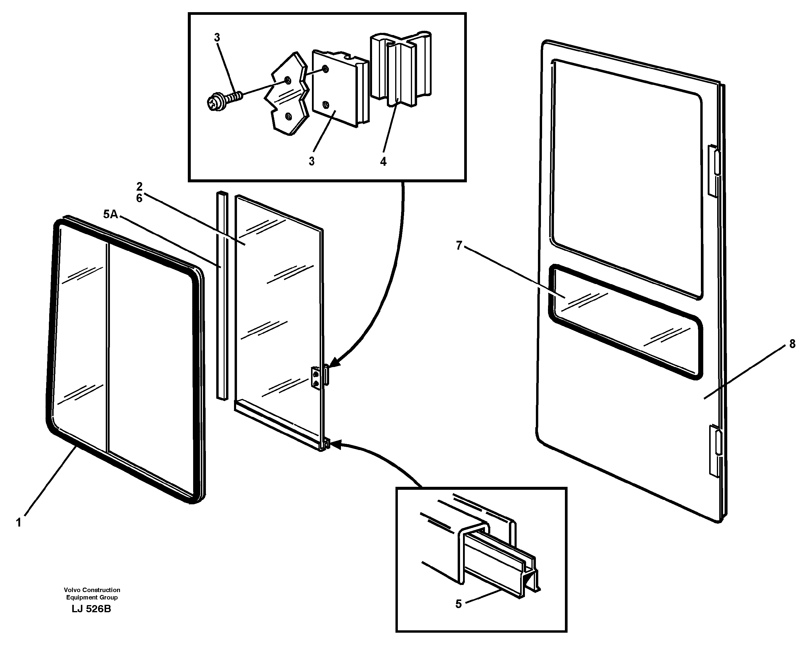 Sliding window  SER NO 4418 - — volvo parts diagram