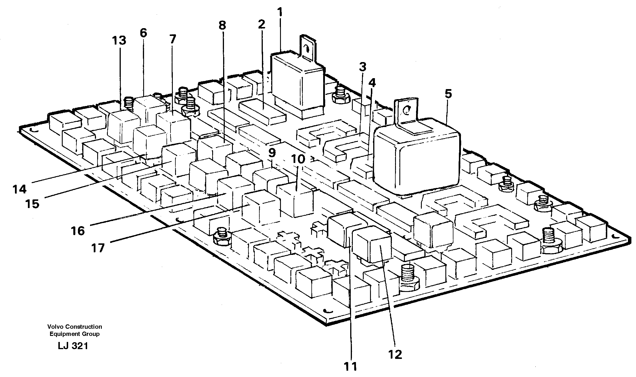 Electrical distribution unit, relay — volvo parts diagram