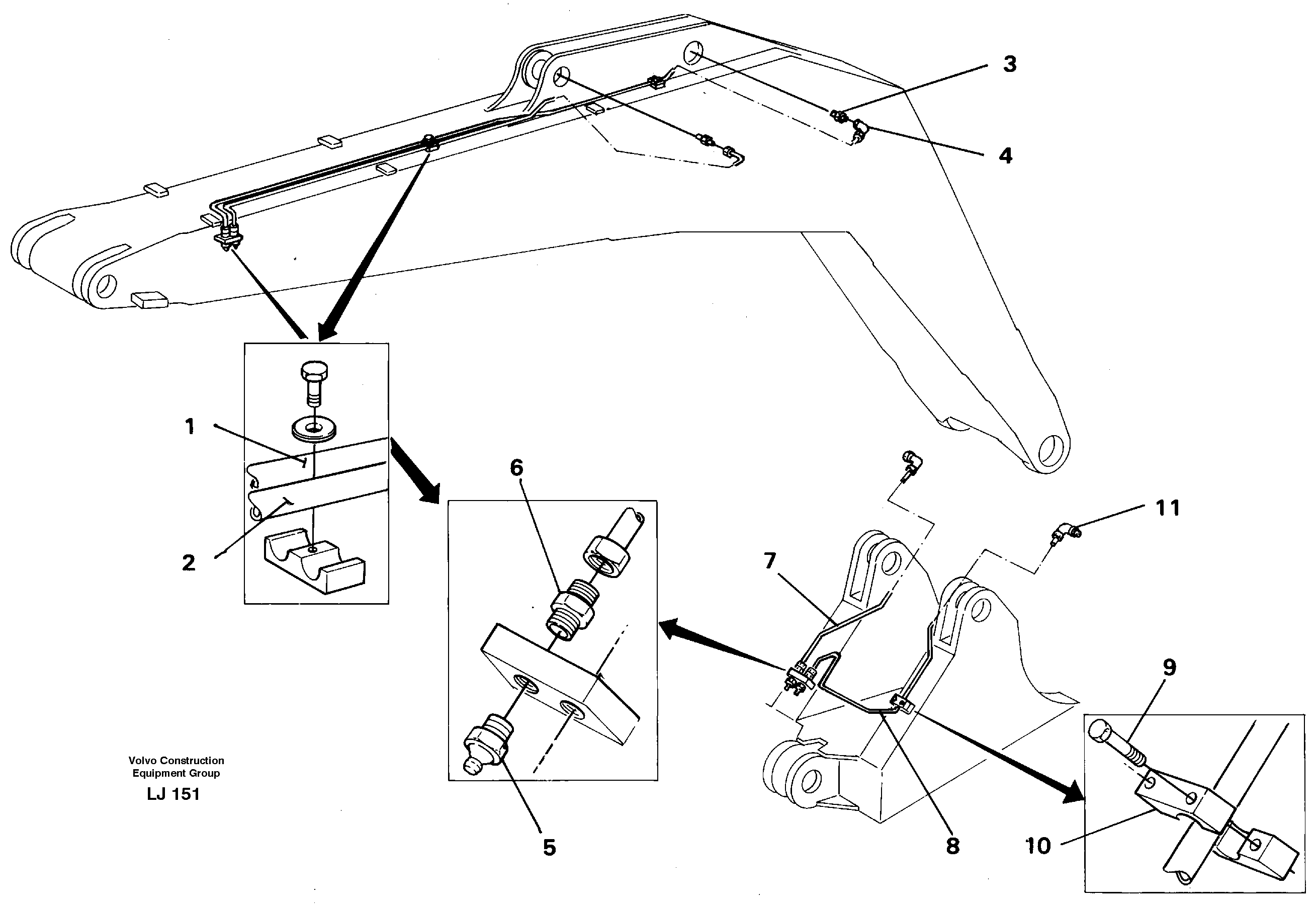 Backhoe lubricating 5.20m — volvo parts diagram