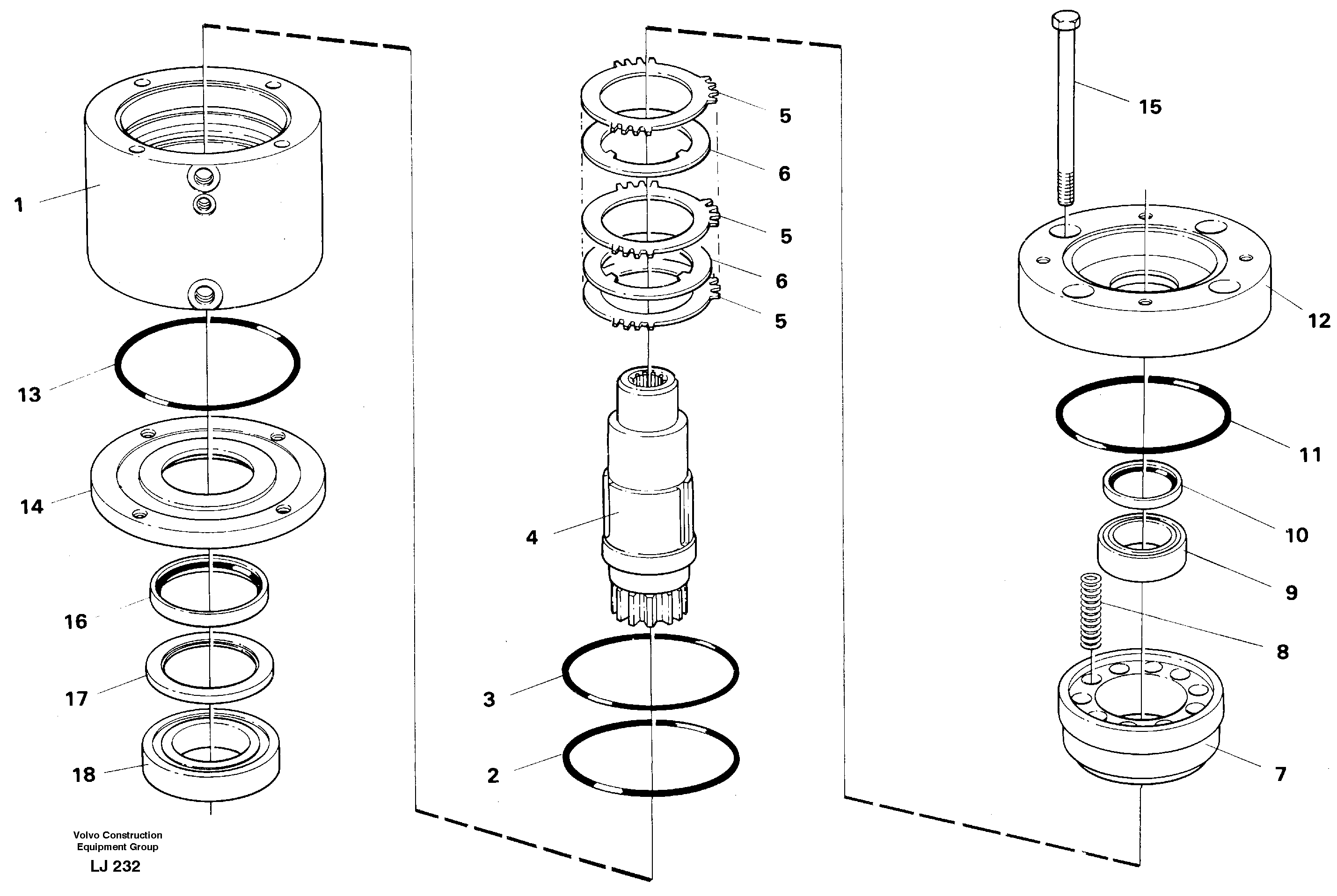 Slewing brake — volvo parts diagram