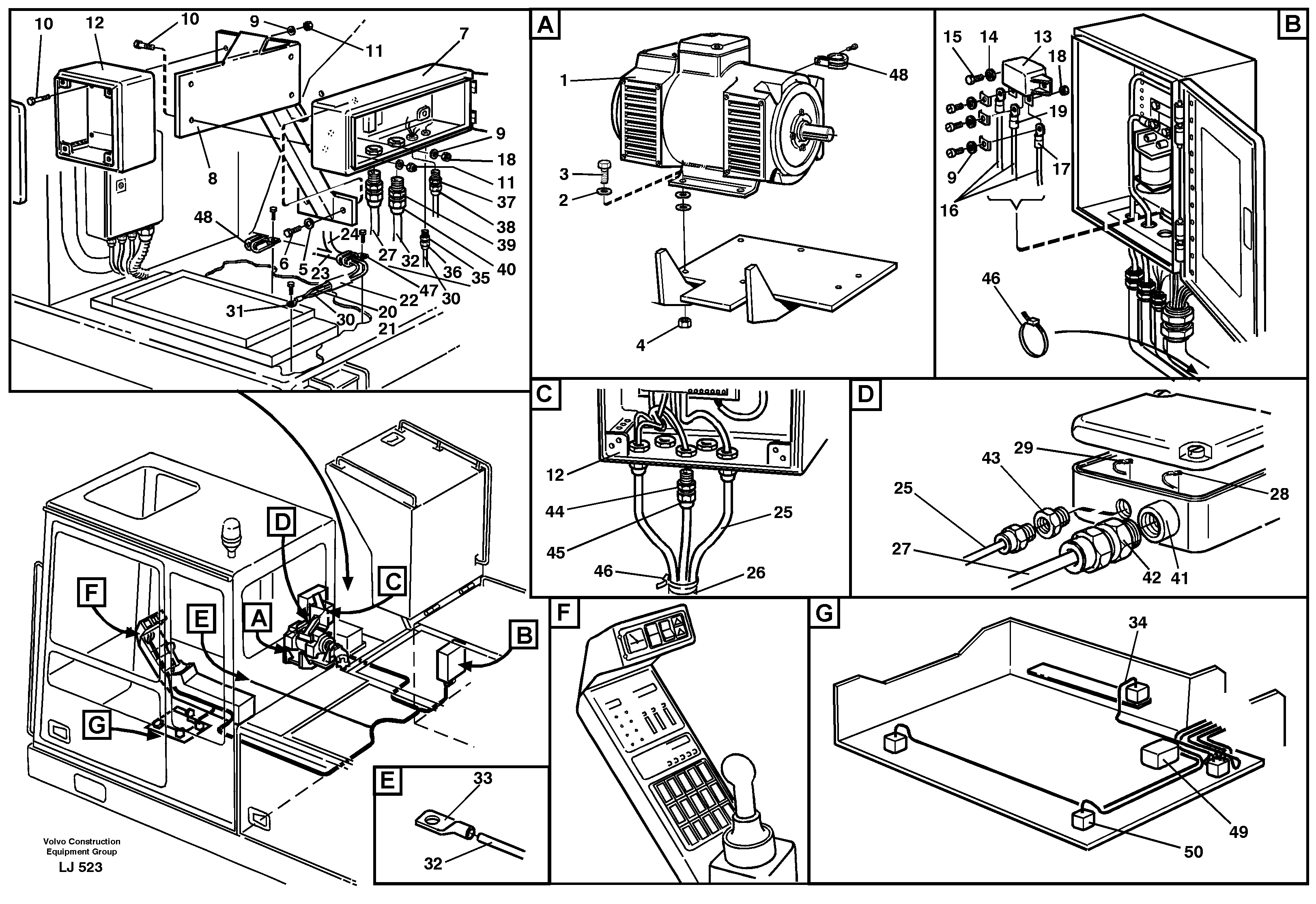 Magnet equipment Älmhult Electric intallation 9 Kw Alternator  14265072  SER NO 4549- — volvo parts diagram