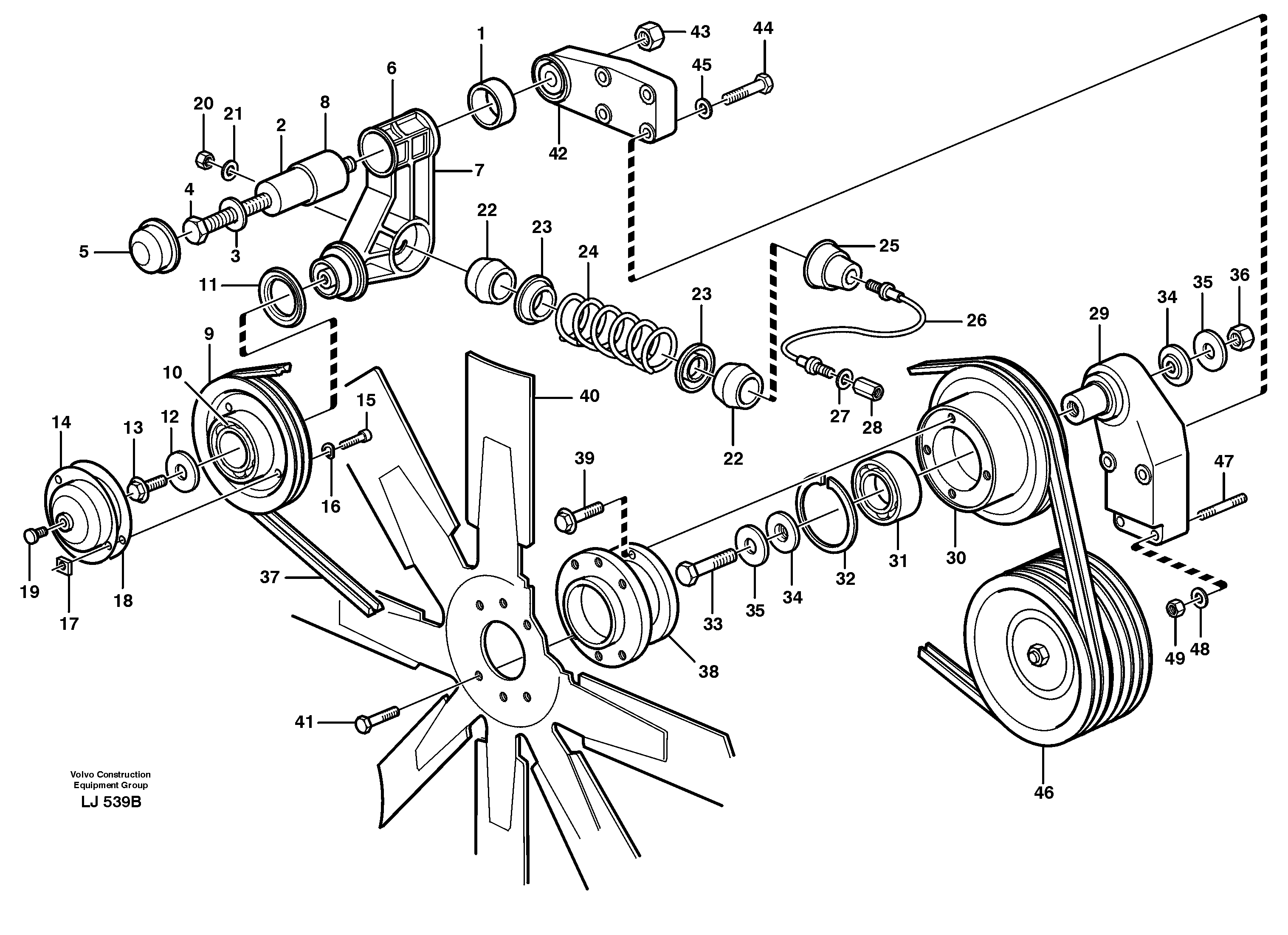 Fan and installation components — volvo parts diagram