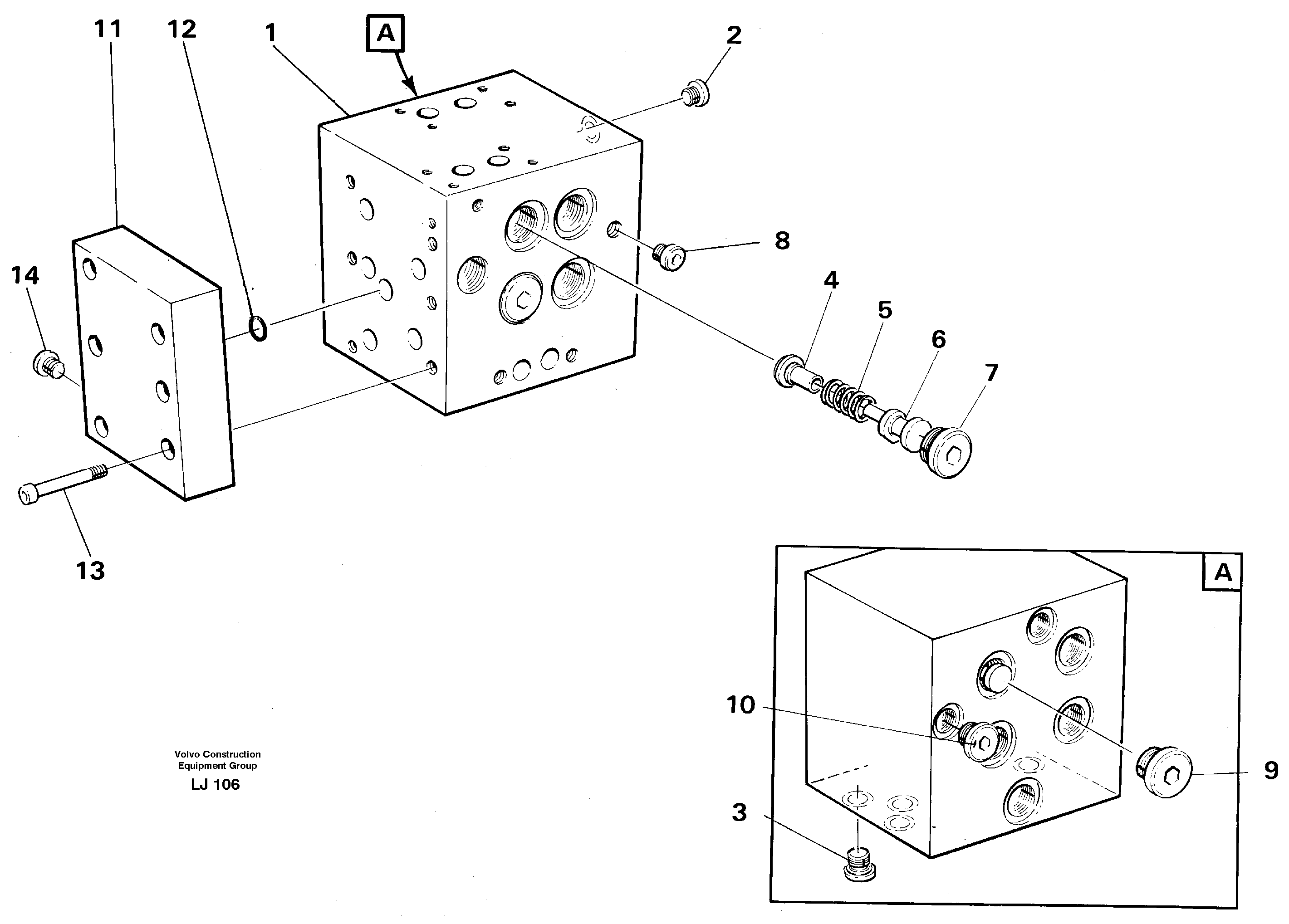 Slew valve block — volvo parts diagram