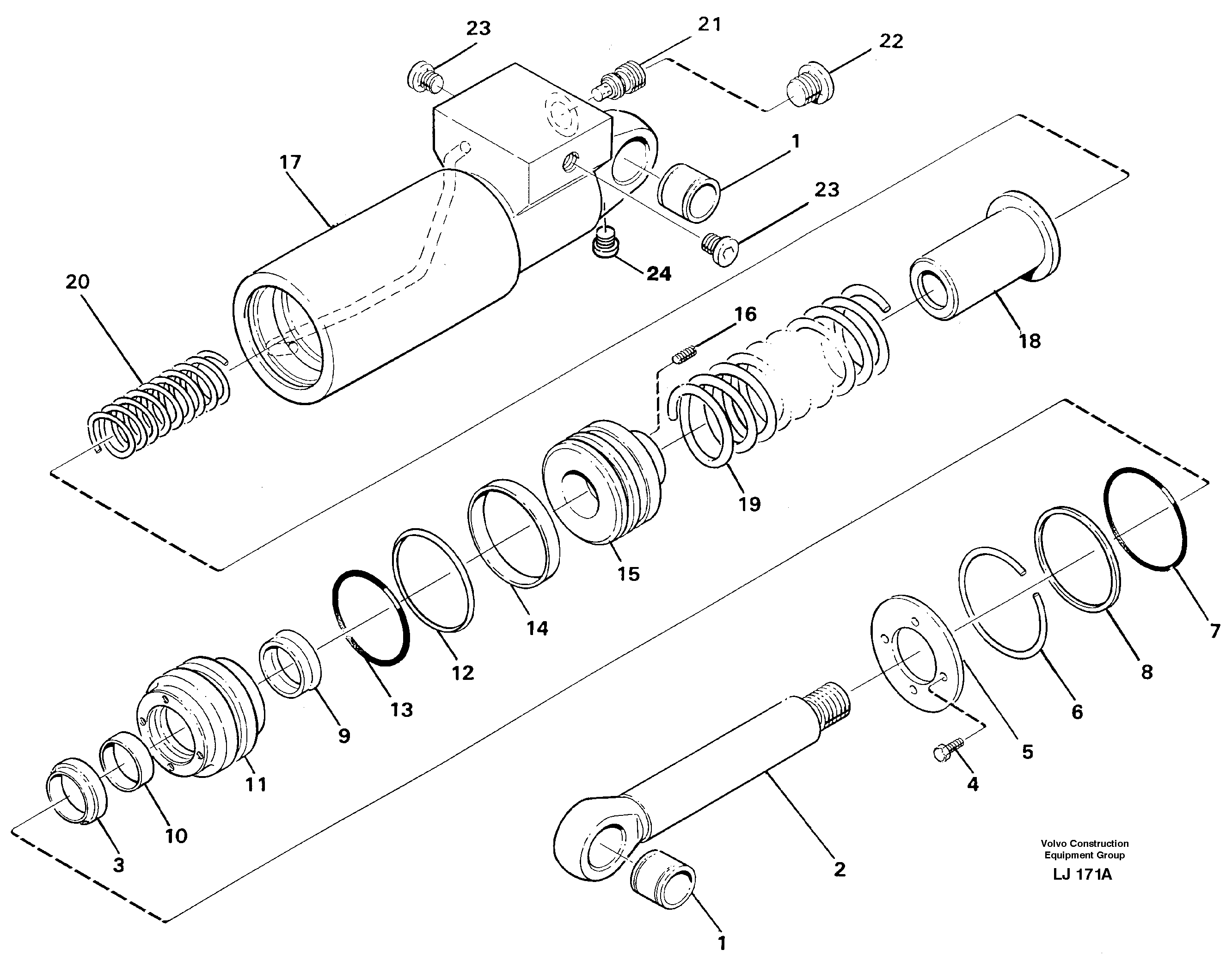 Hydraulic cylinder — volvo parts diagram