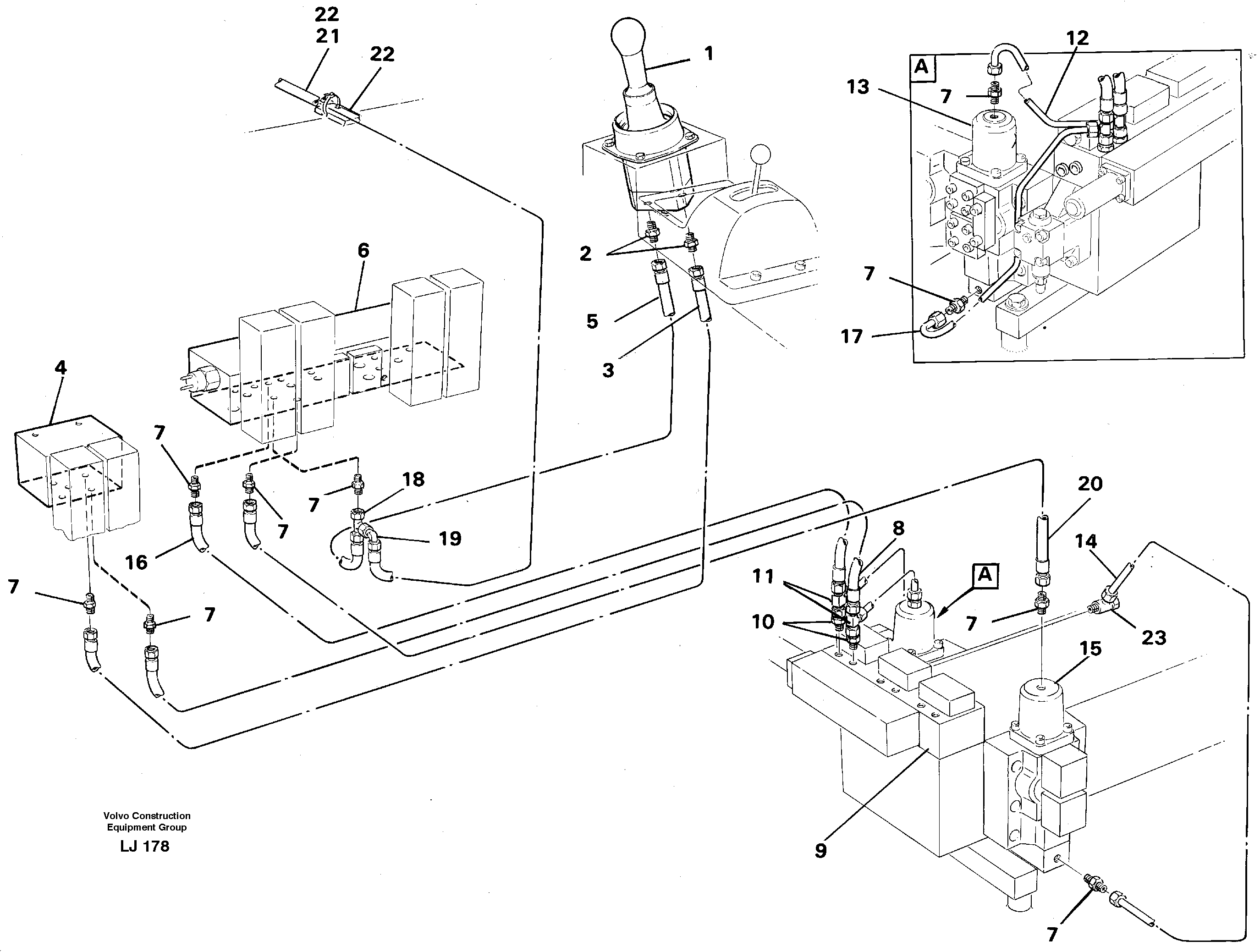 Servo hydraulics, boom — volvo parts diagram