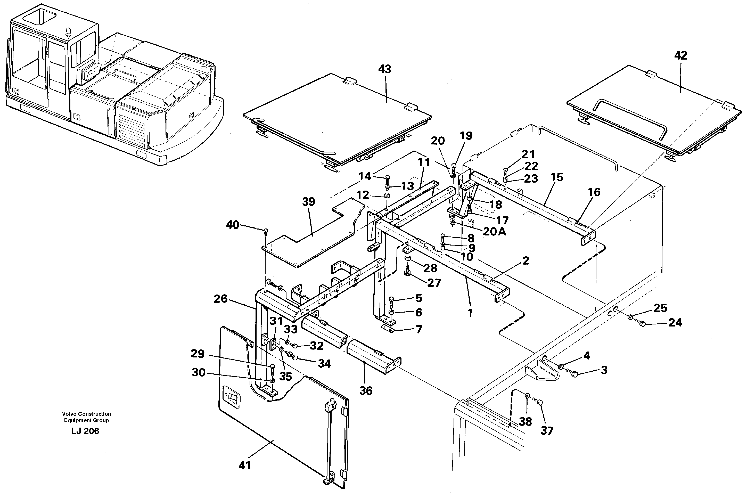 Engine cover, Centre — volvo parts diagram