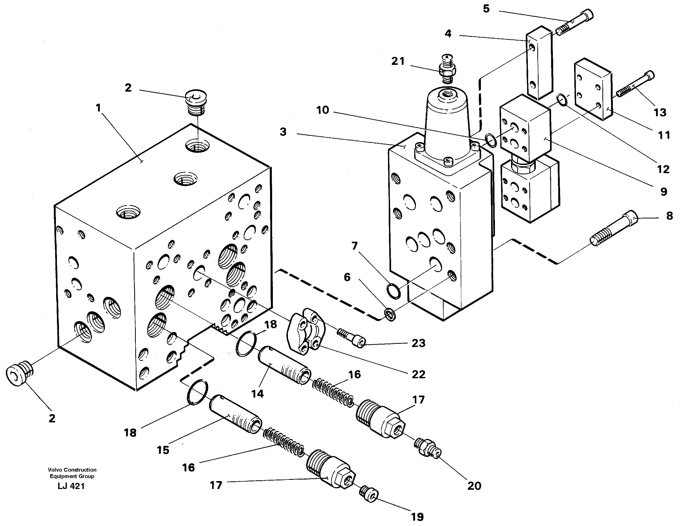Control block, hammer and shears — volvo parts diagram
