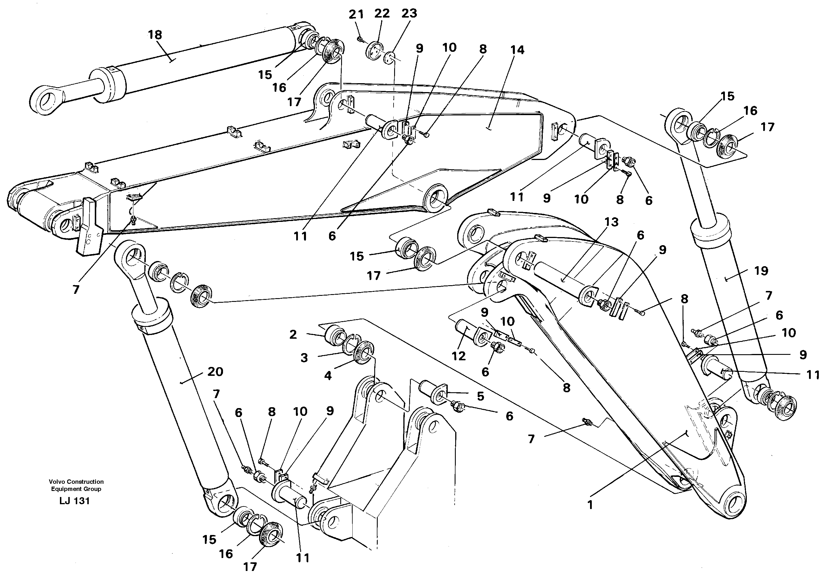 Adjustable boom  14261001 — volvo parts diagram