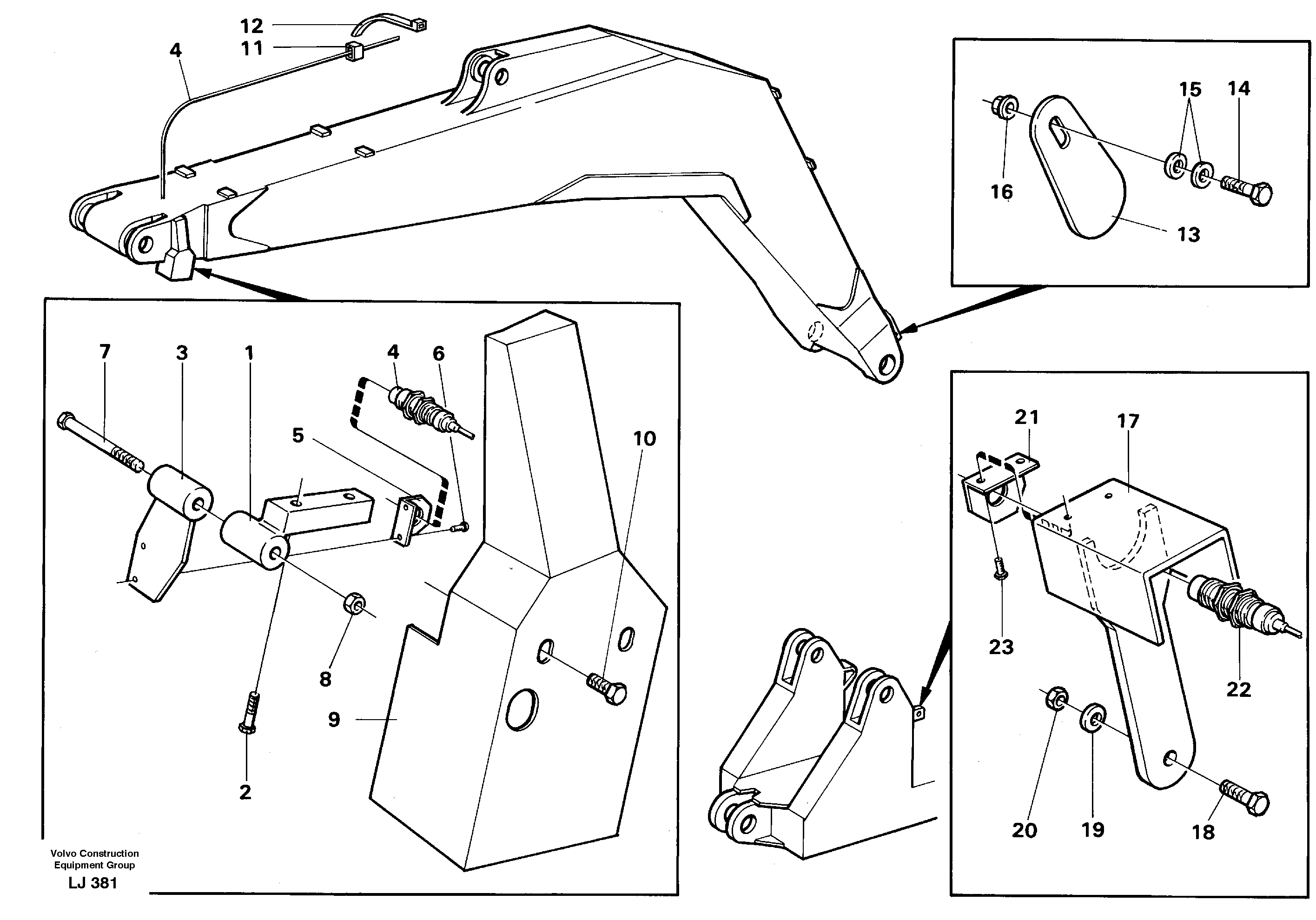 Electric insatallation onbackhoe equipment — volvo parts diagram