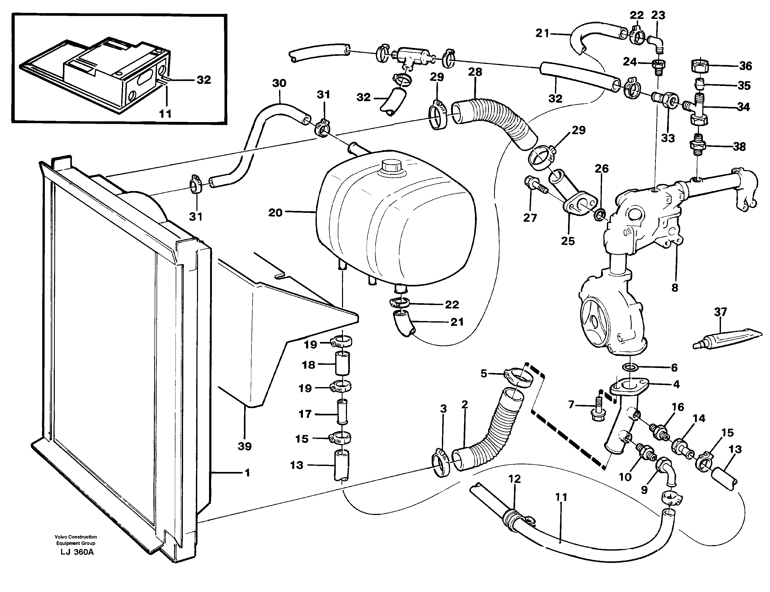 Cooling system — volvo parts diagram