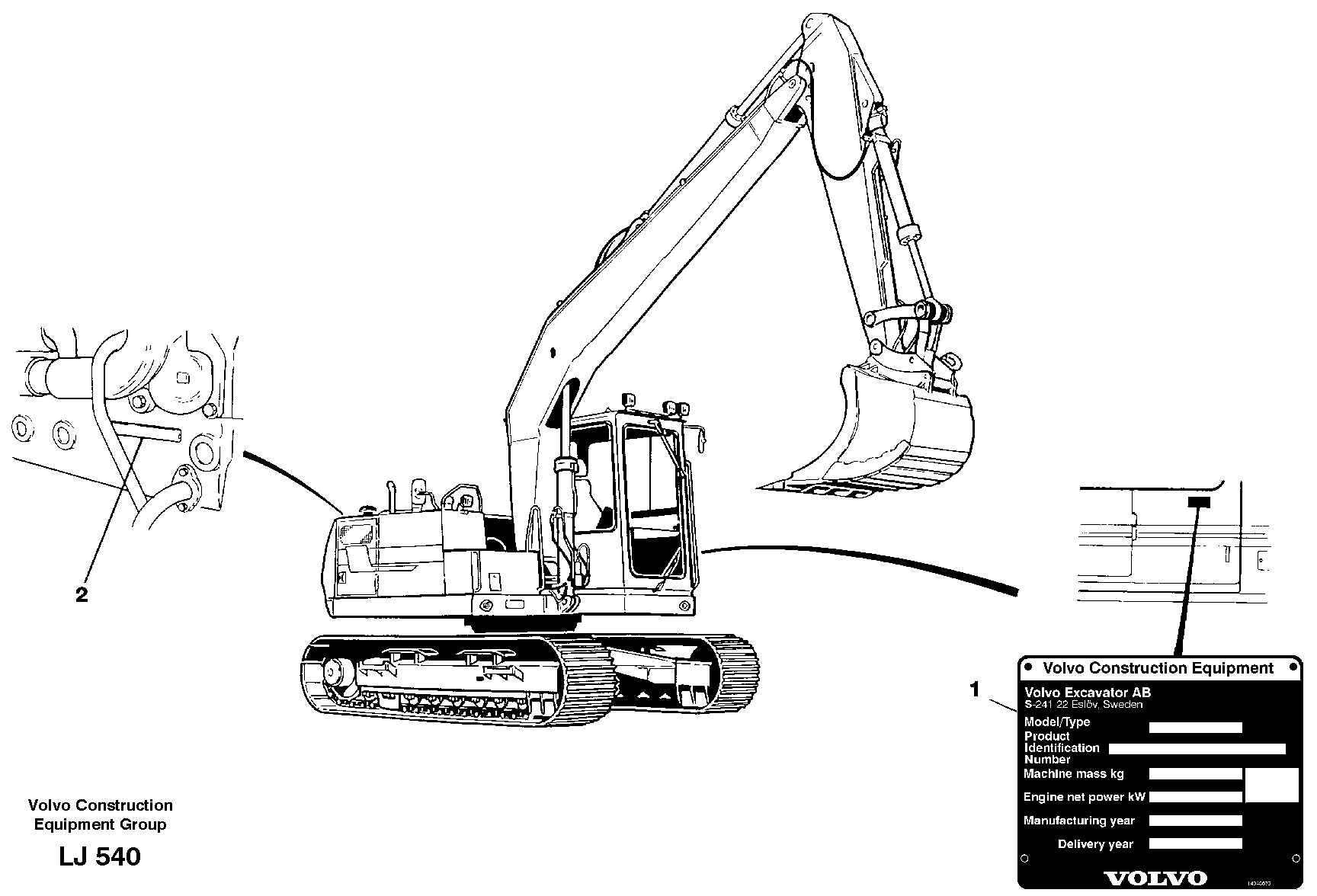 Product sign plate — volvo parts diagram