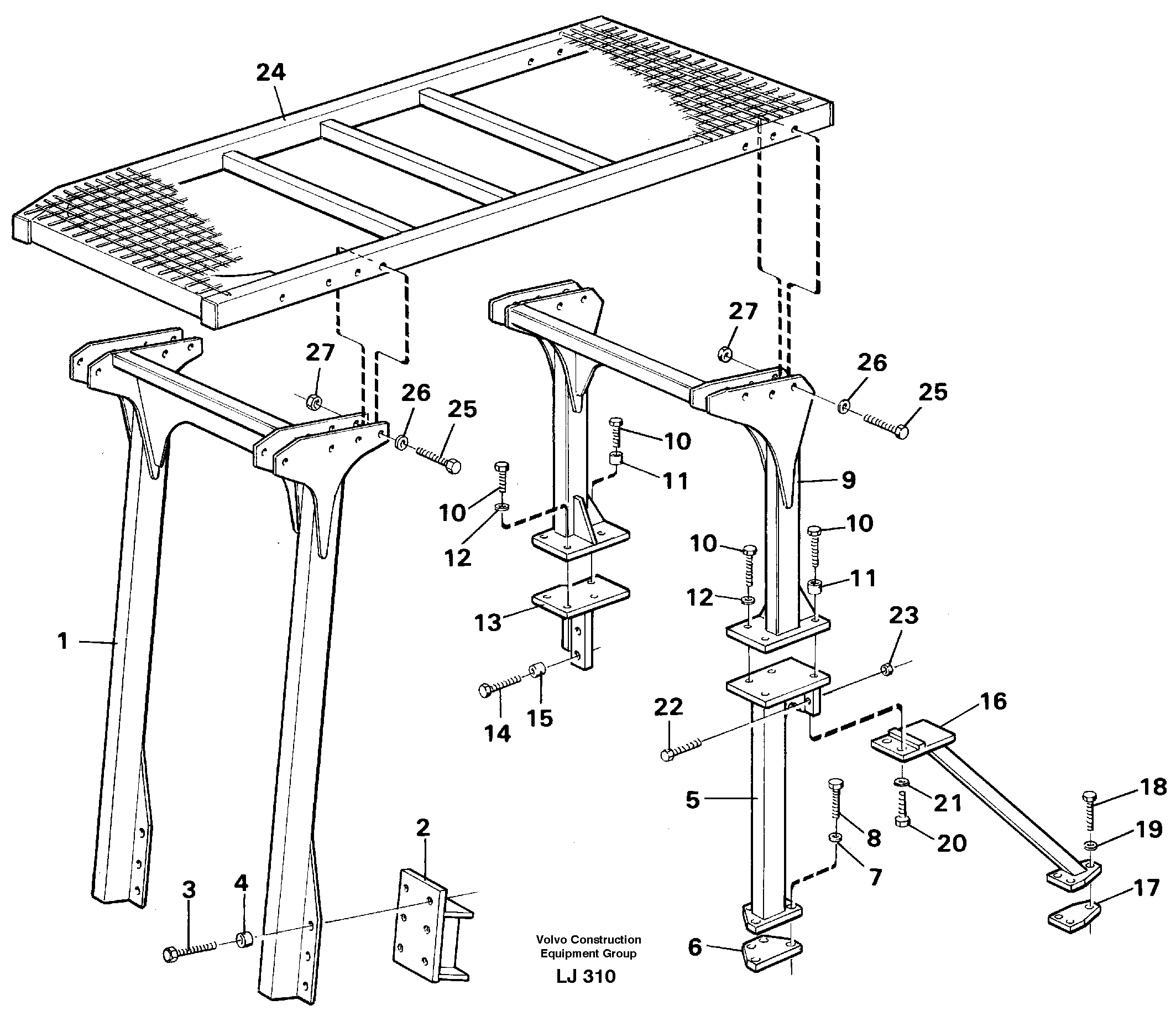 Protection over drivers cab  14261347 — volvo parts diagram