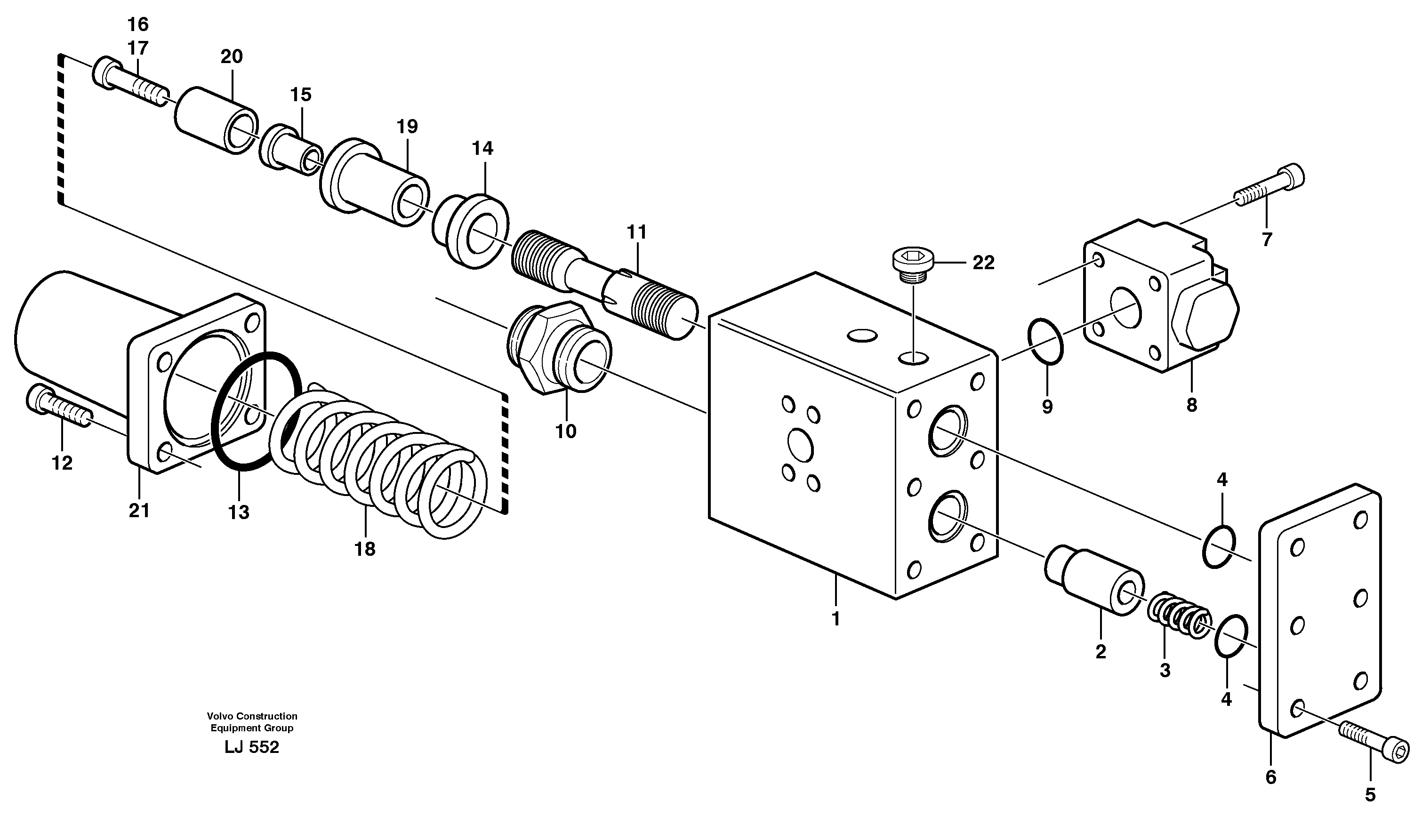 Hose rupture valve,dipperarm cylind.mtrl.handl.eq  14247490,14266898 — volvo parts diagram