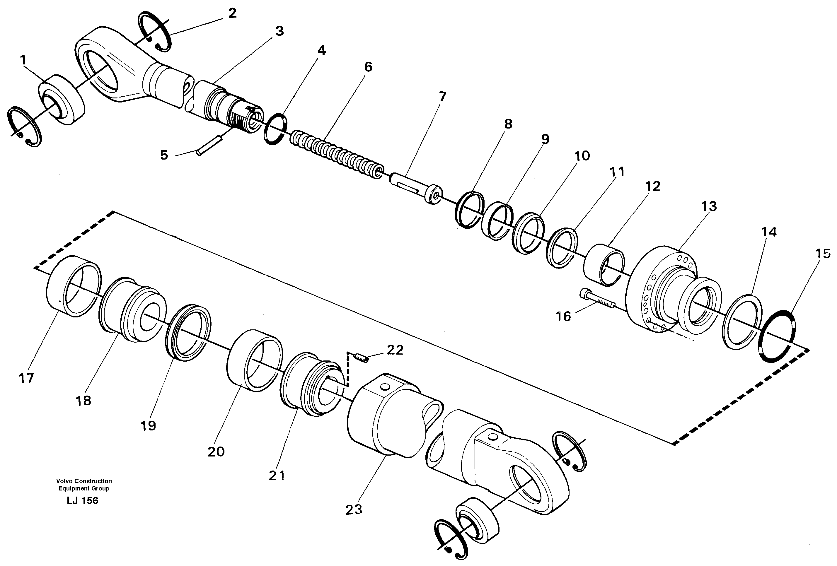 Dipper arm cylinder — volvo parts diagram