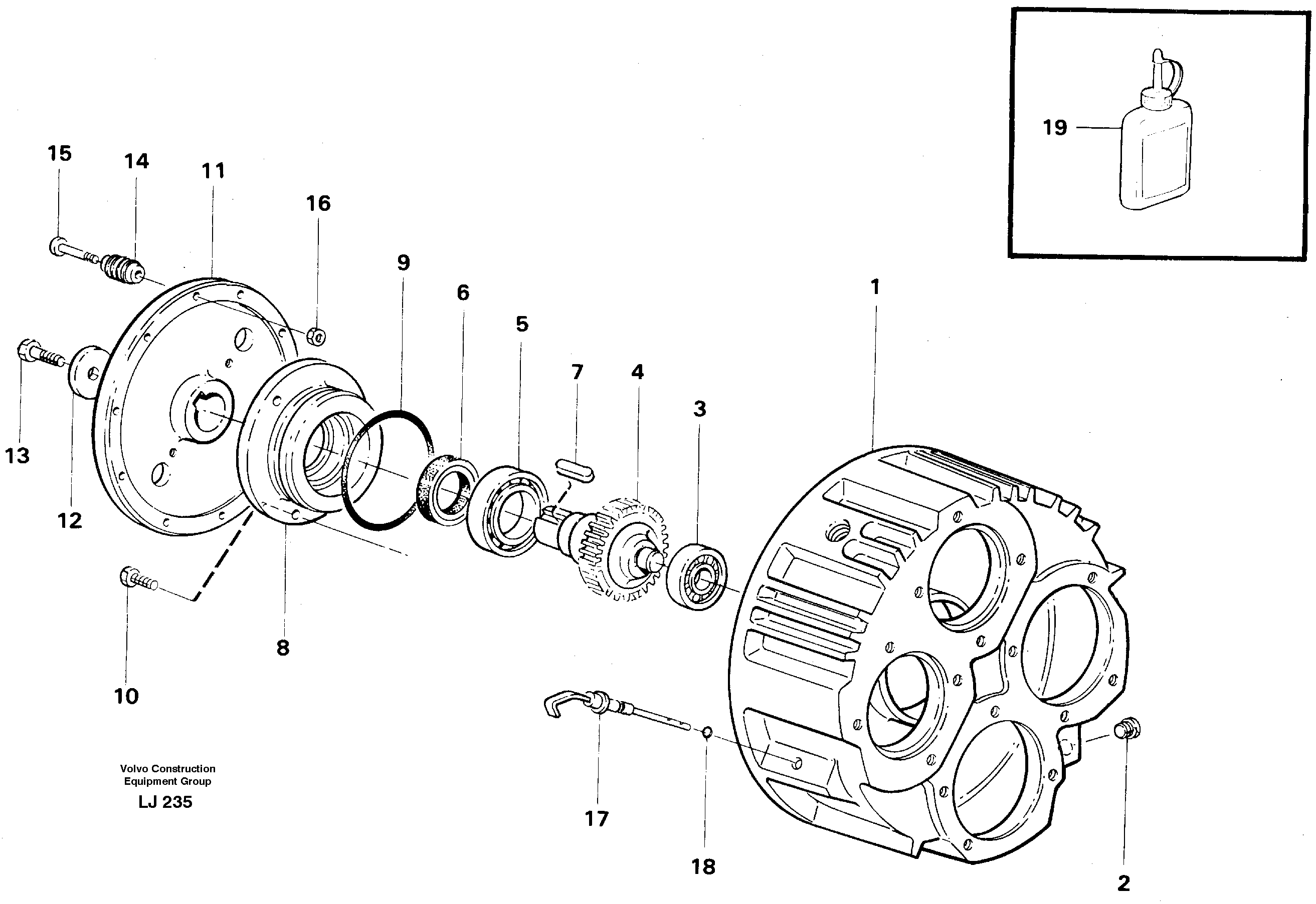 Pump gear box — volvo parts diagram