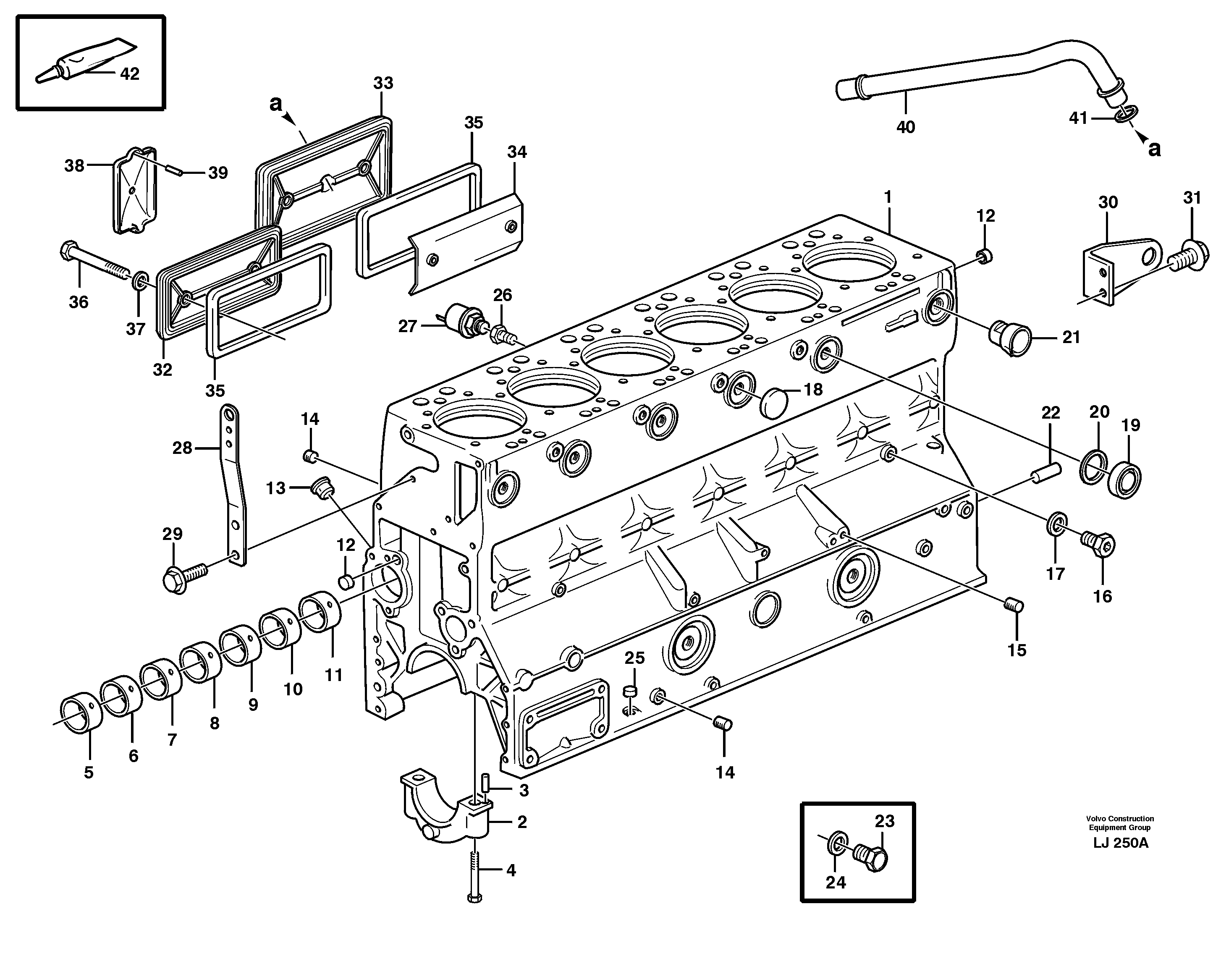 Cylinder block — volvo parts diagram