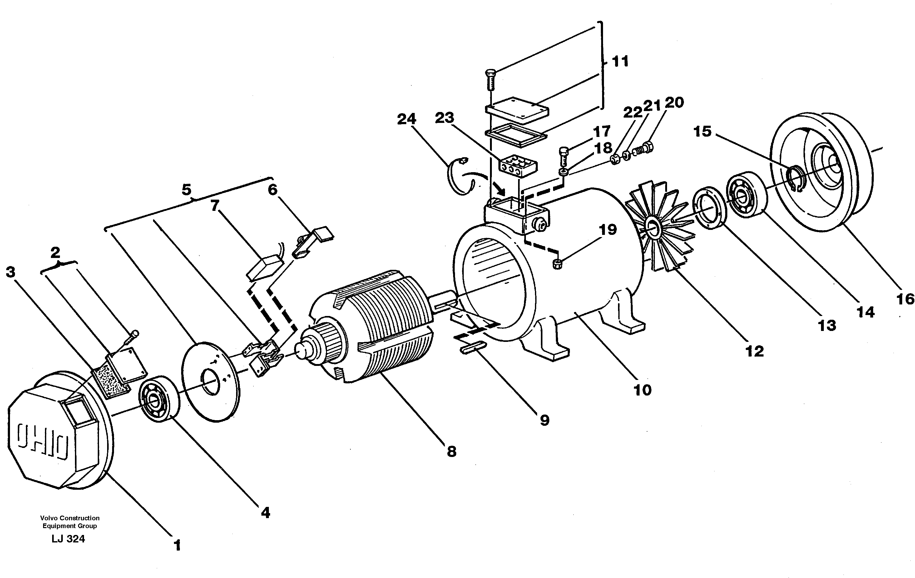 Magnet equipment Ohio, alternator 15 kw  14263368 — volvo parts diagram