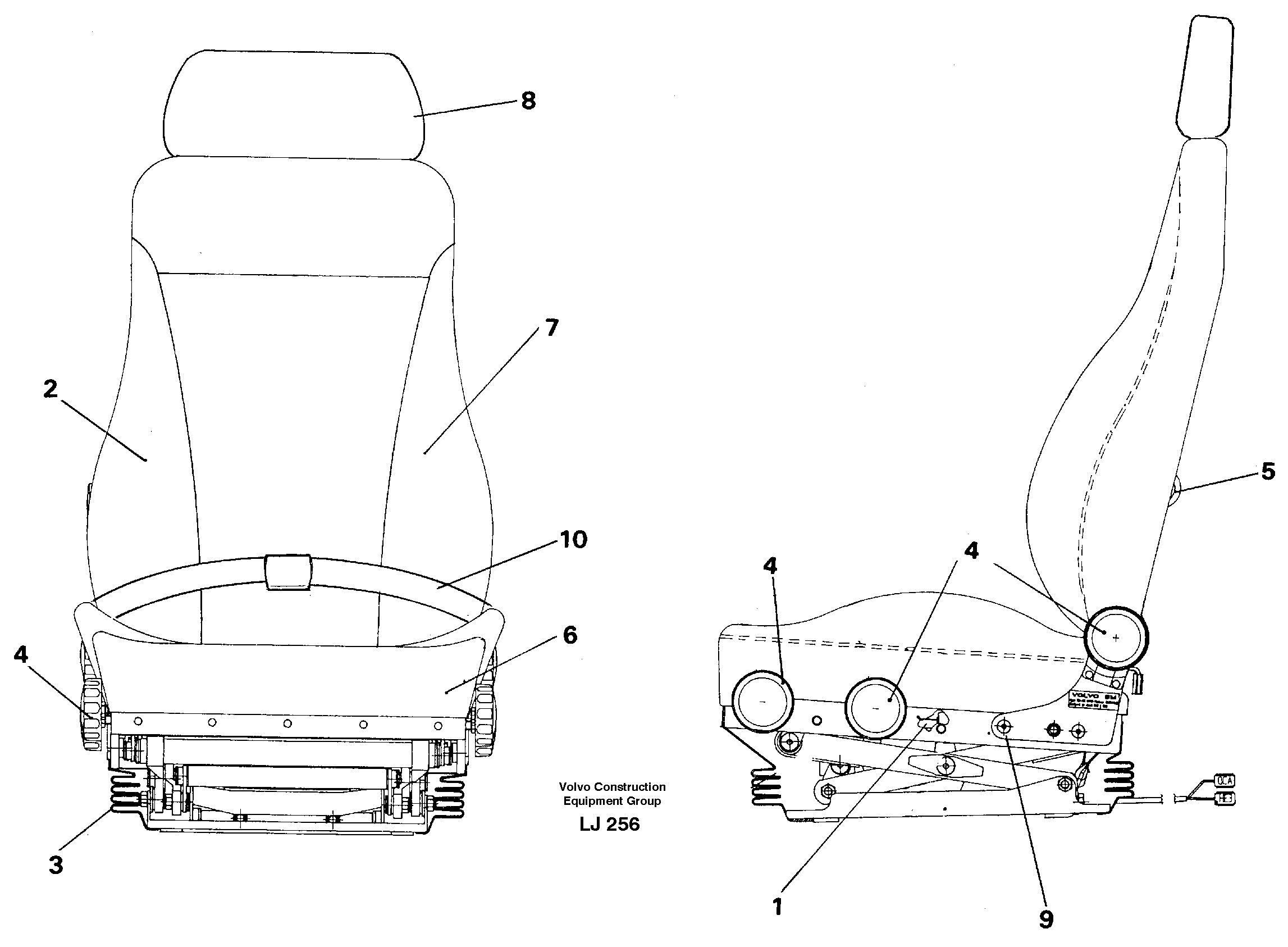 Operator's seat Be-ge — volvo parts diagram