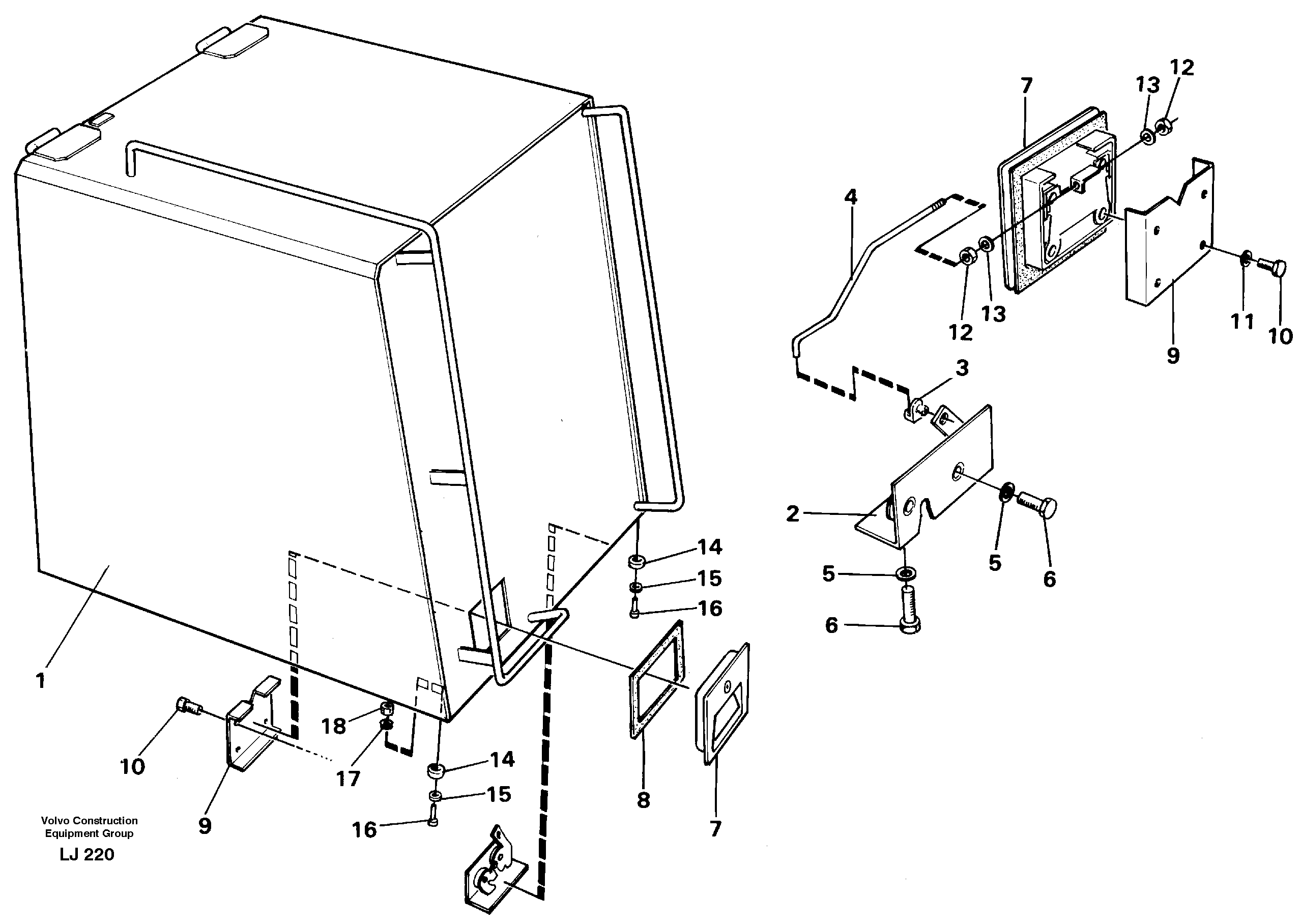 Casing over battery — volvo parts diagram