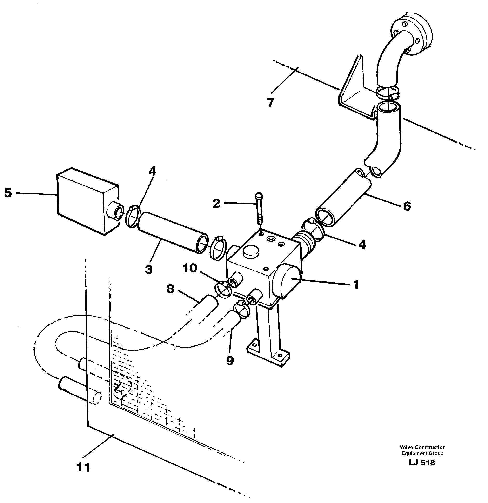 Hydraulic system, oil cooler — volvo parts diagram