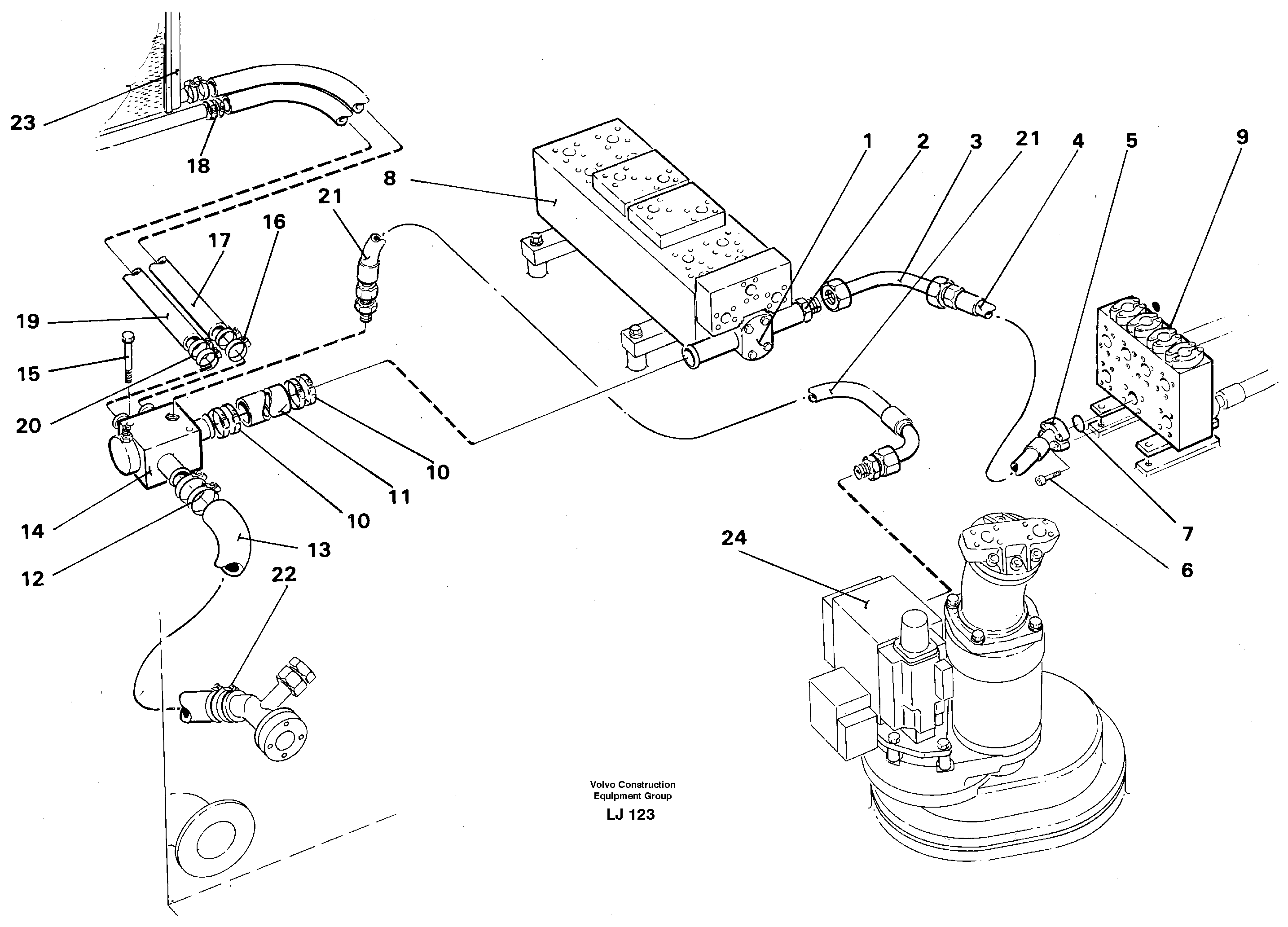 Hydraulic system, return lines — volvo parts diagram
