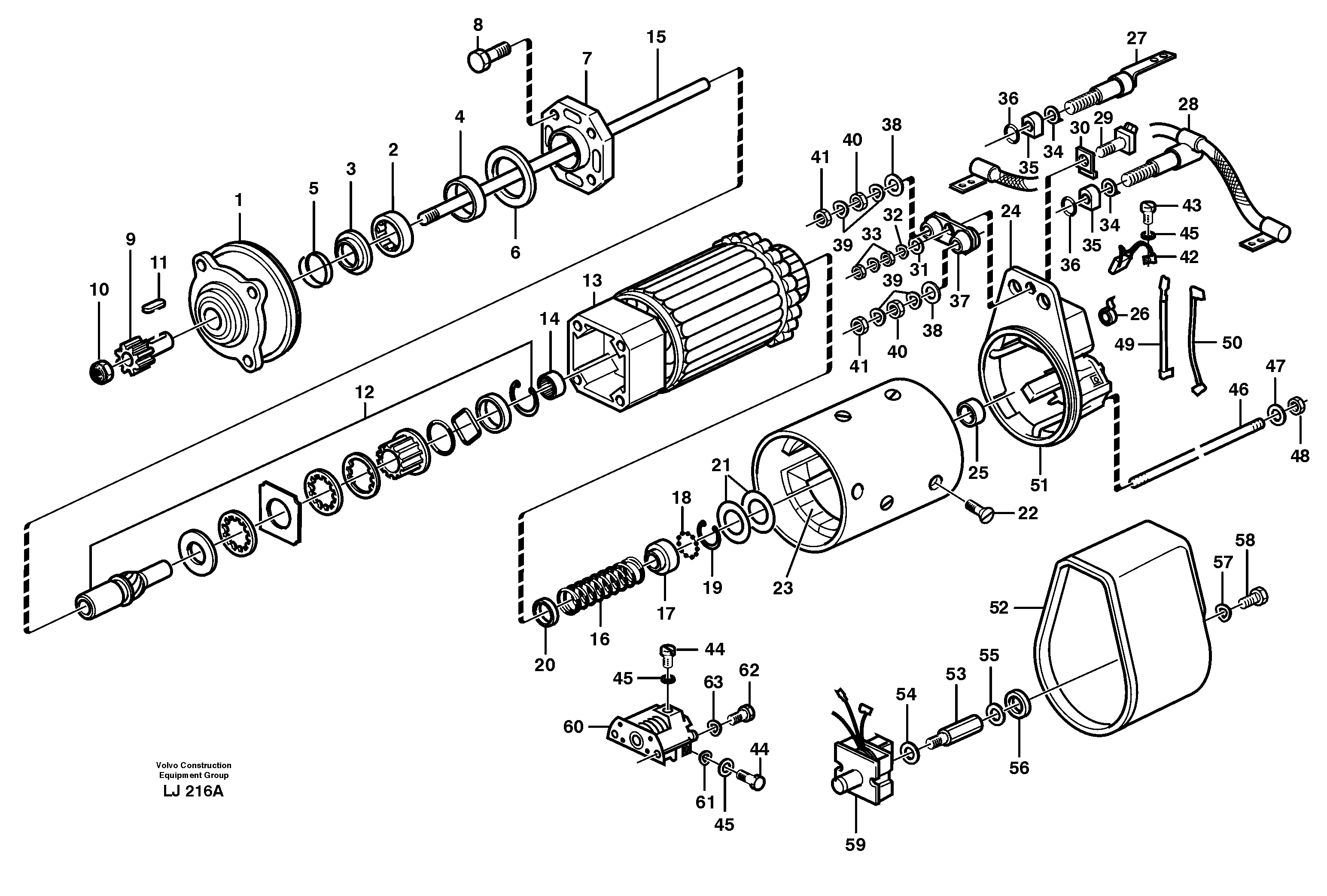 Starter motor — volvo parts diagram