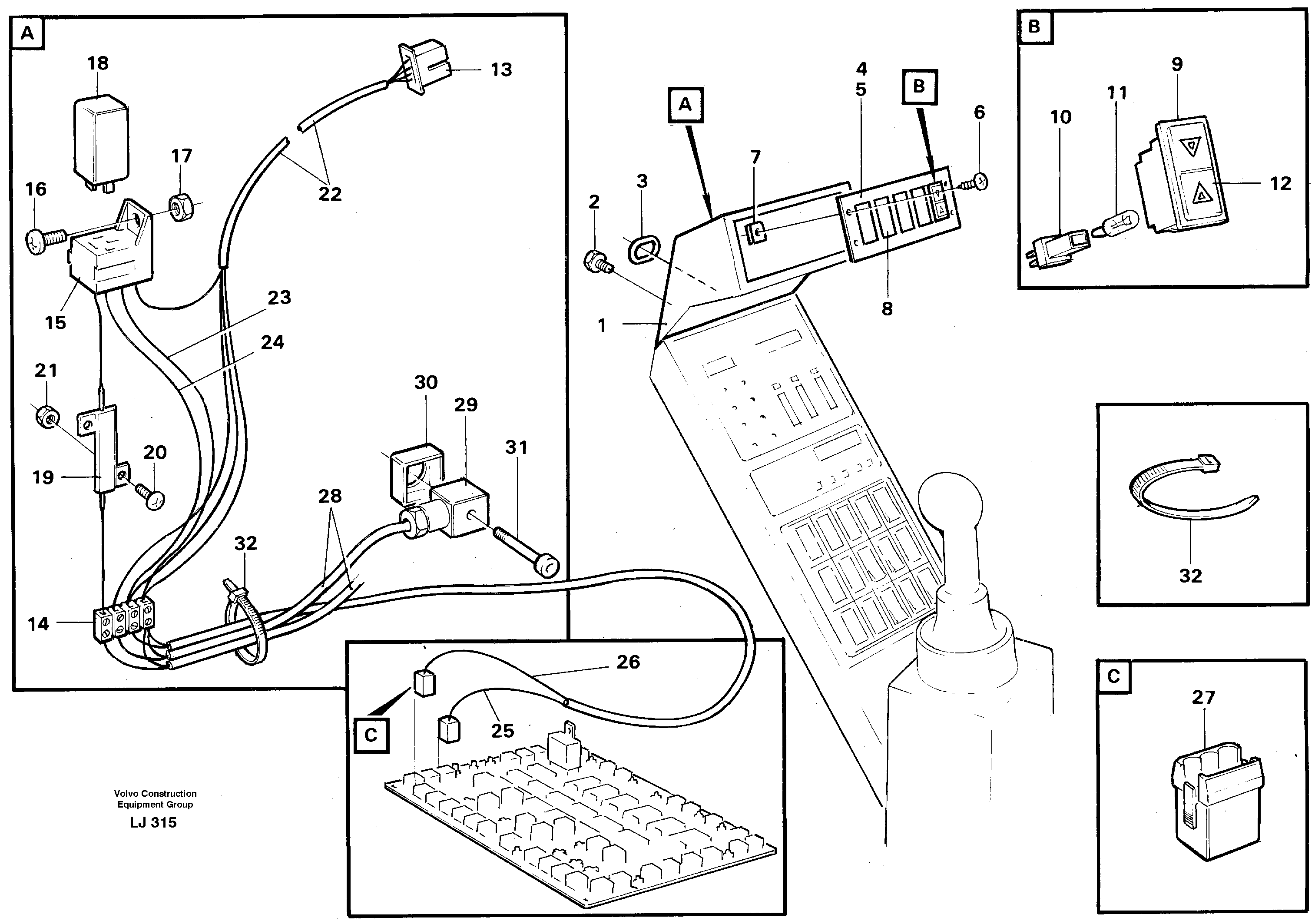 Electric installation for load limiting device  14248197 — volvo parts diagram