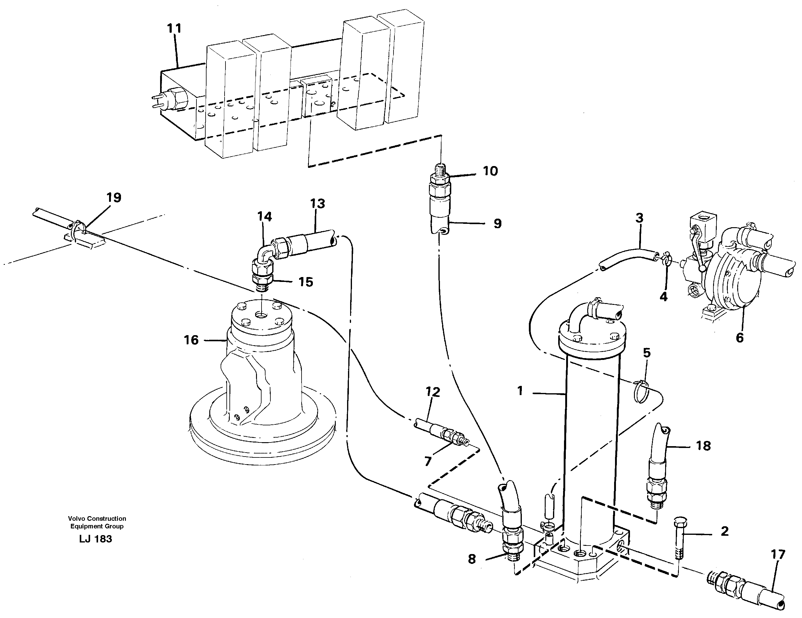 Leak oil filter incl. connections — volvo parts diagram