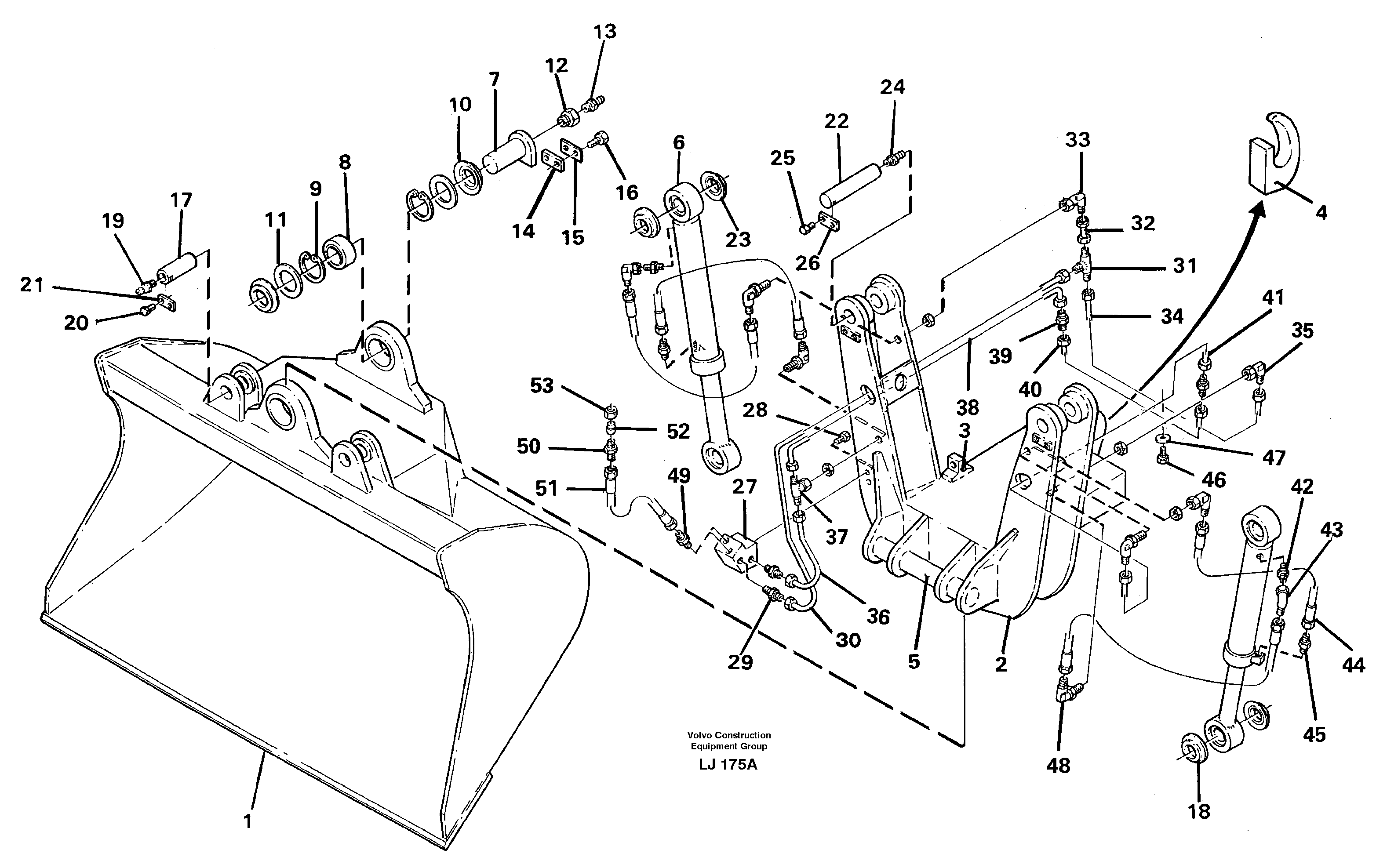 Articulated slope buckets — volvo parts diagram