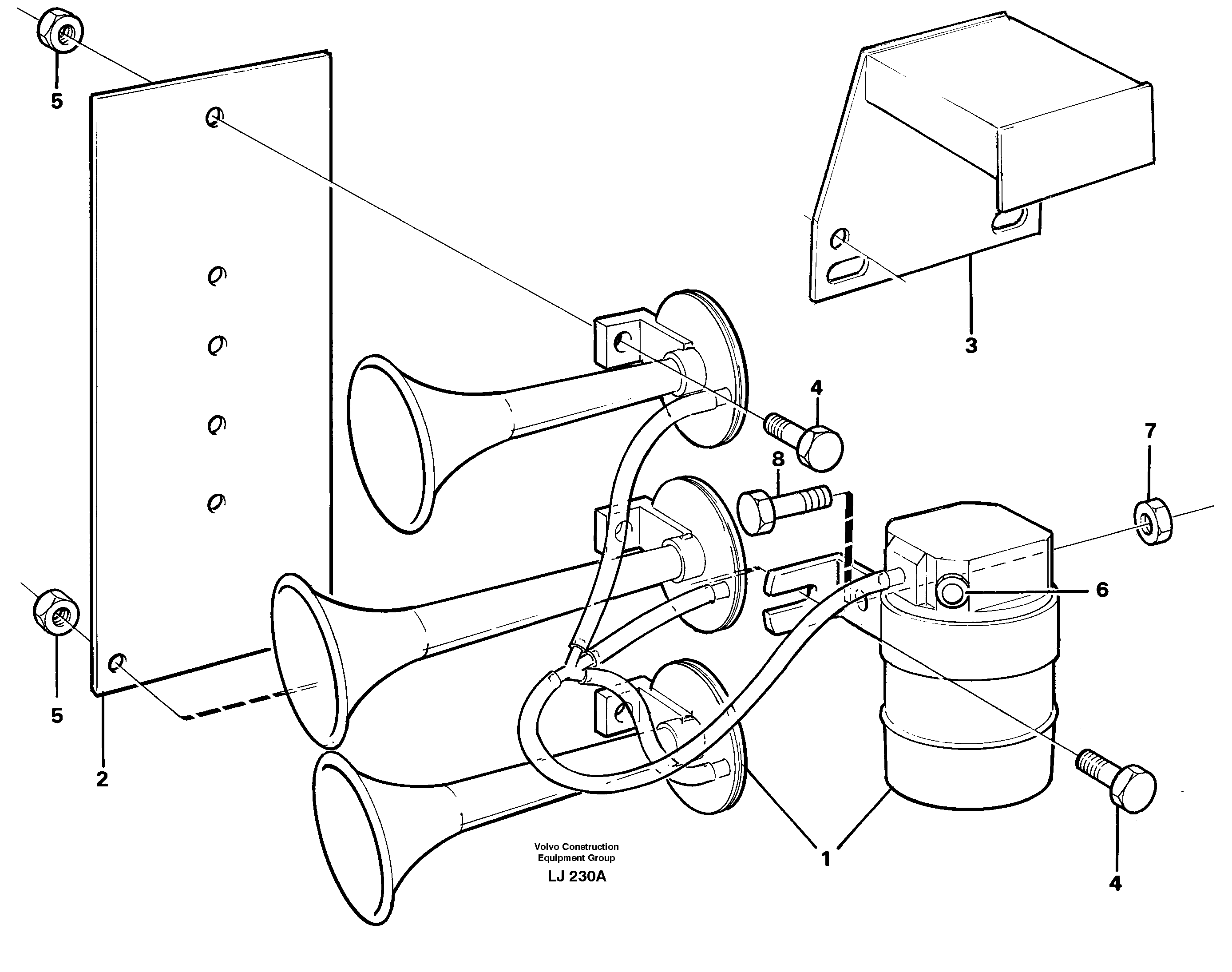 Compressor horn — volvo parts diagram